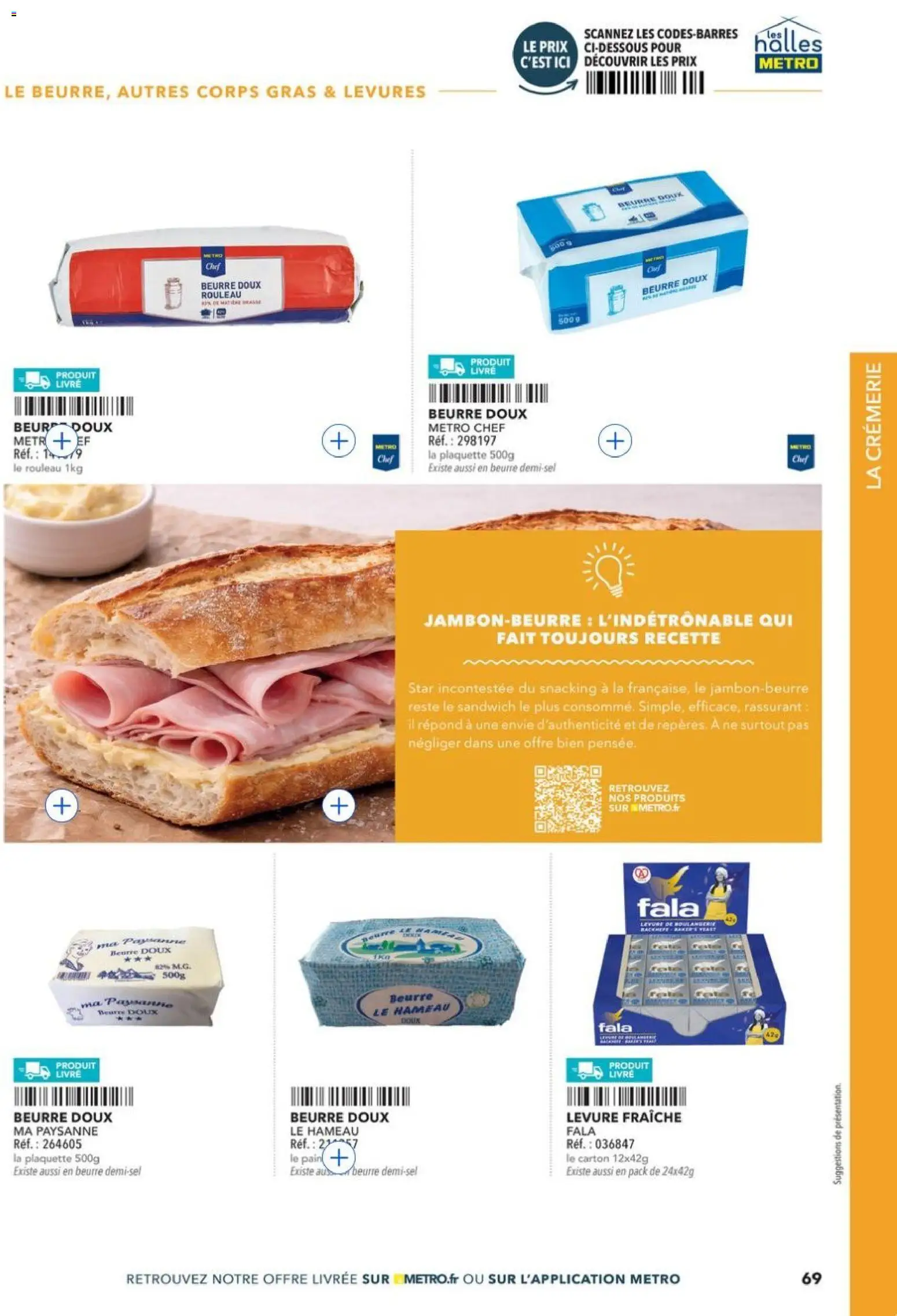 Prévisualisation de METRO - Restauration rapide du magasin METRO formulaire valide 14/04/2026 - Sandwich, Livre, Pain, Beurre, Levure, Rouleau, Beurre doux, Beurre doux le hameau