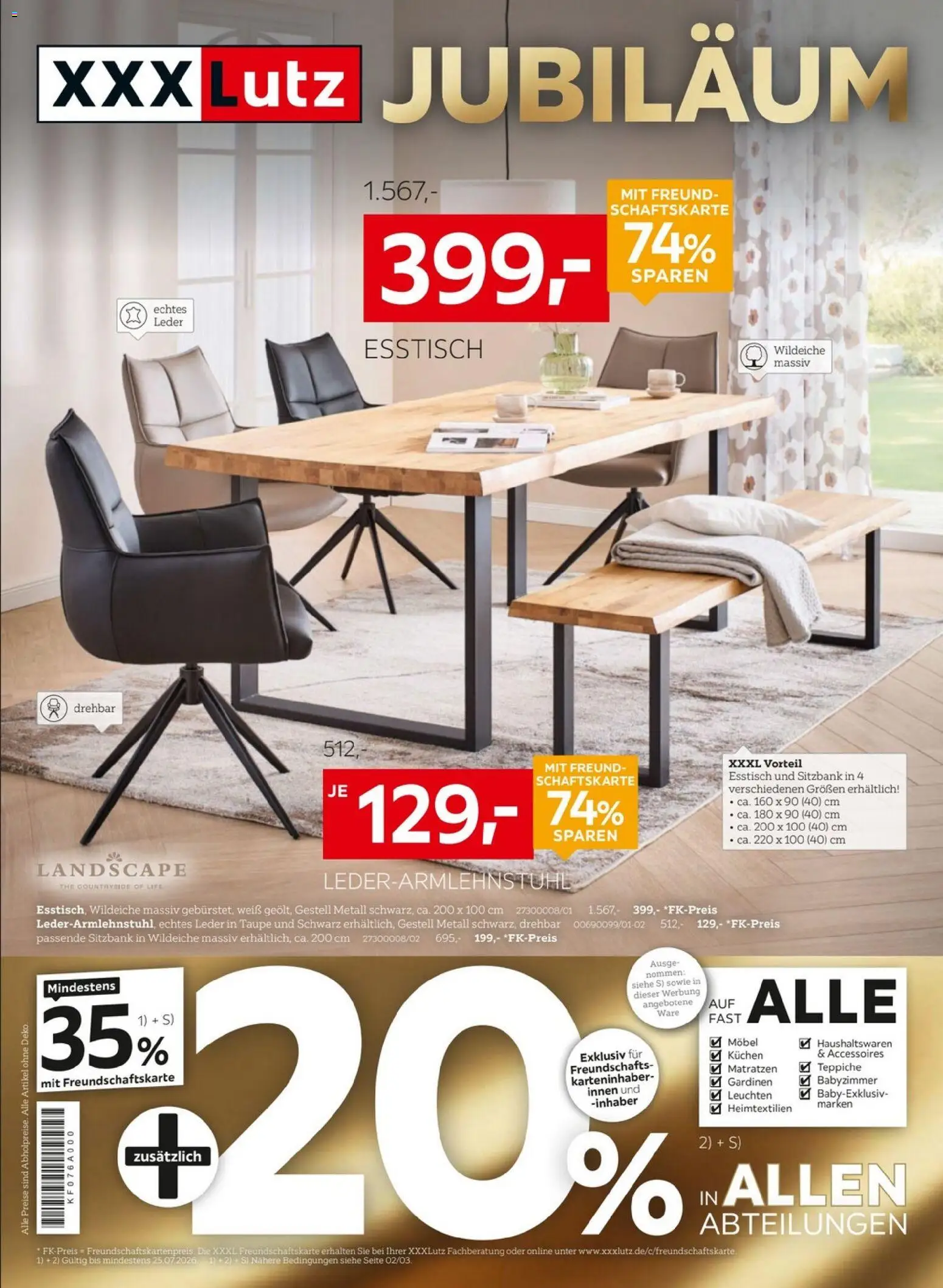 Vorschau von dem Prospekt des Geschäftes XXXLutz, gültig ab dem 11.07.2026 - Kuchen, Esstisch, Sitzbank
