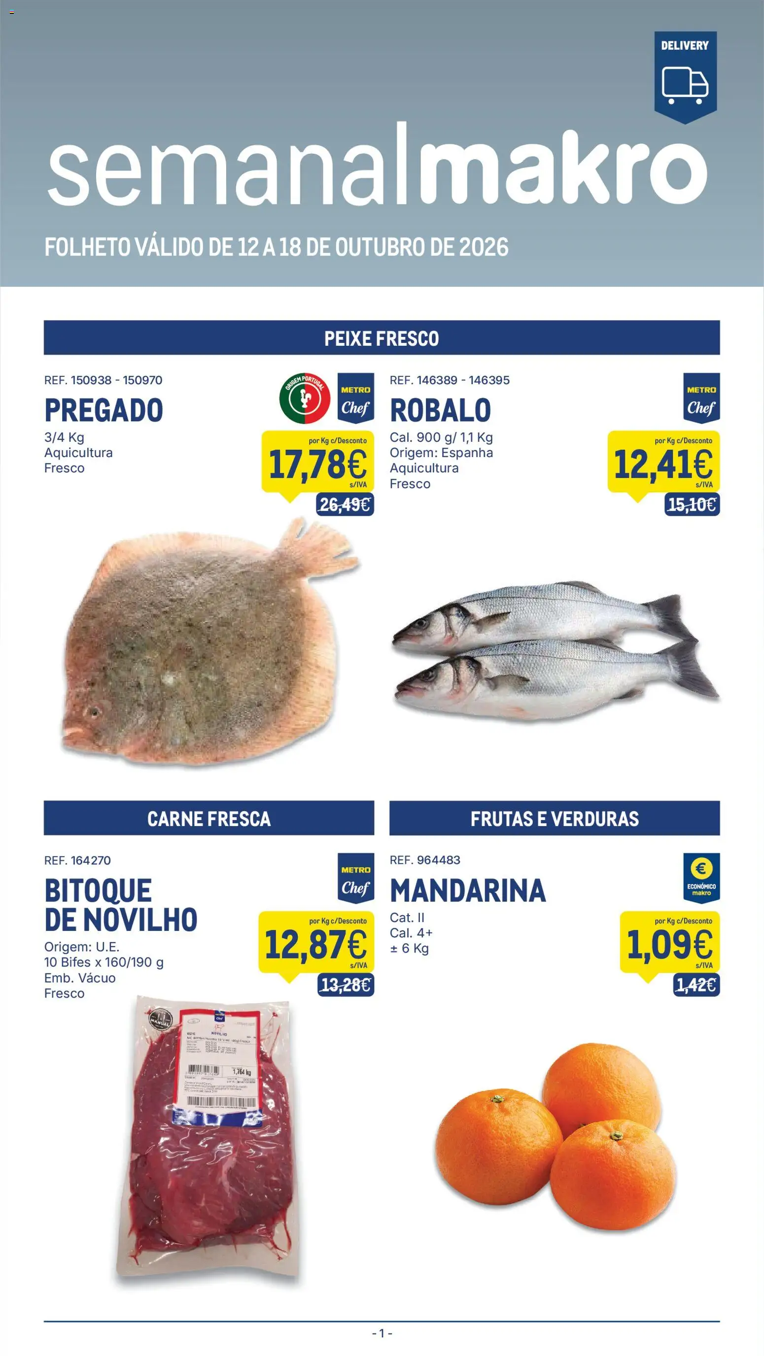 Pré-visualização do folheto da loja Makro válida a partir de 12/10/2026 - Frutas, Peixe, Carne
