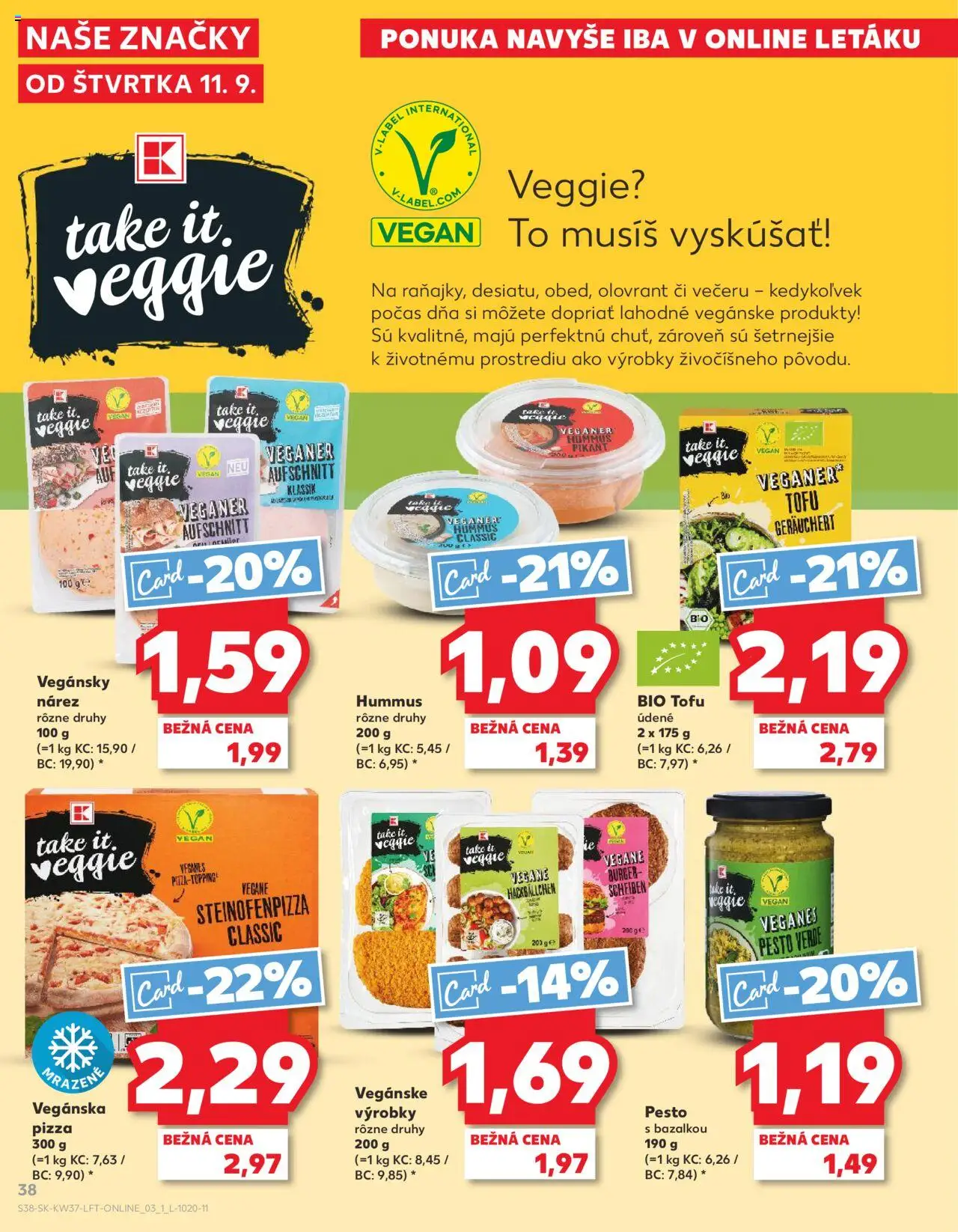 Náhľad Kaufland letáku platného od 11.09.2025 - Pizza, Tofu, Pesto, Hummus