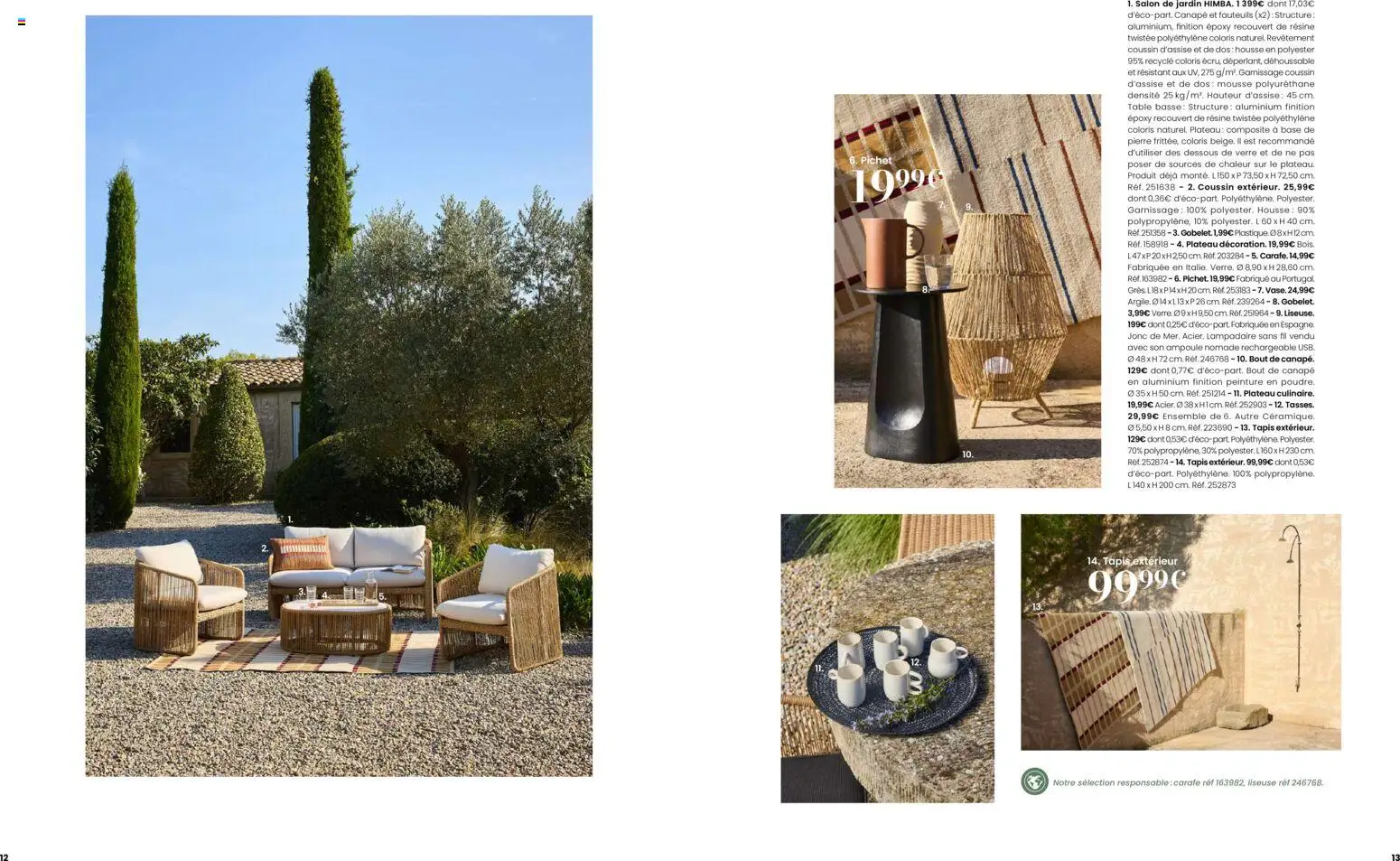 Prévisualisation de Maisons du Monde catalogue du magasin Maisons du Monde formulaire valide 02/09/2026 - Salon de jardin, Canapé, Tapis, Table, Ampoule, Mousse, Plateau, Carafe