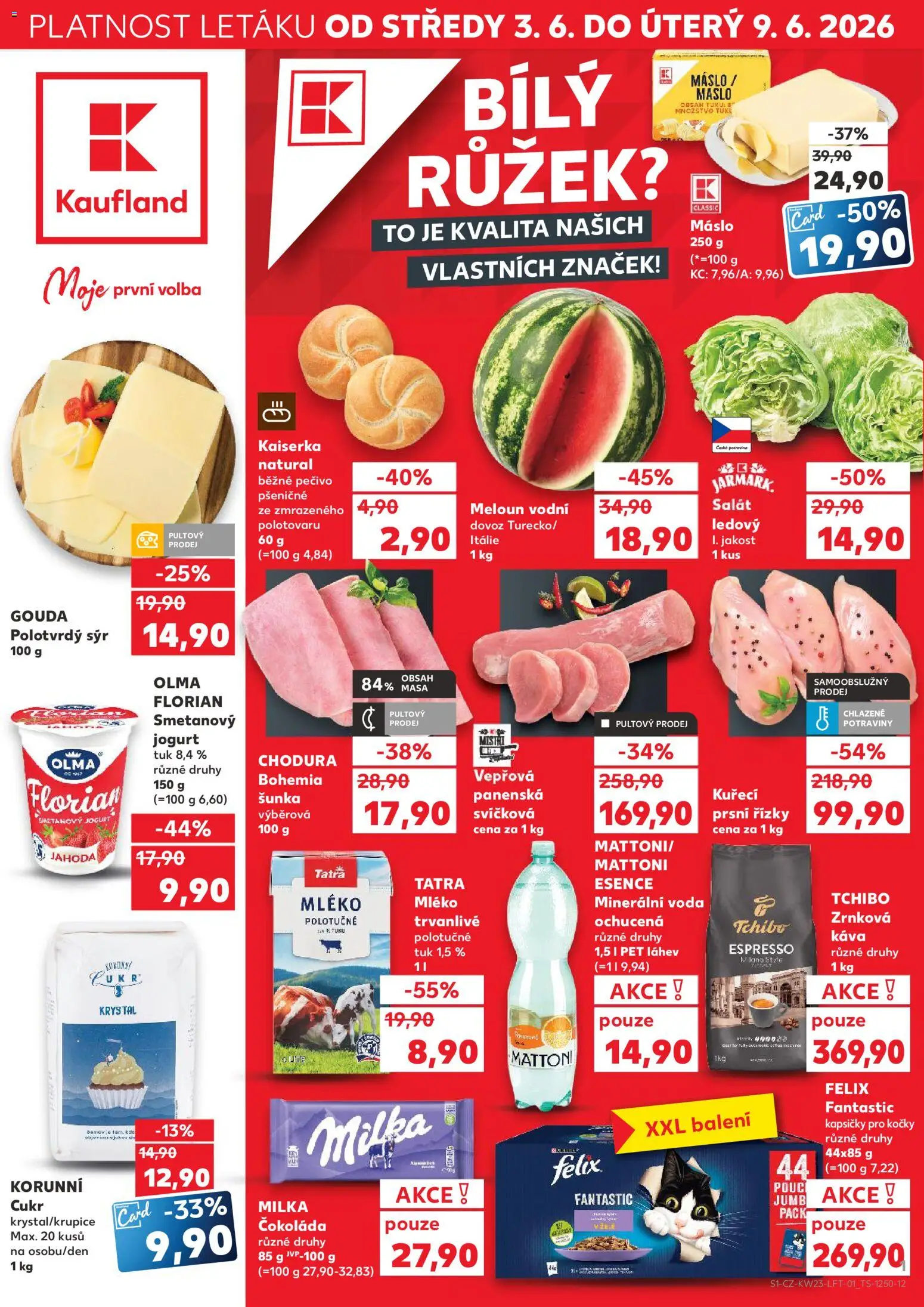 Náhled nabídky: Kaufland Kaufland leták - Kolín platný od 03.06.2026 - Máslo, Káva, Essence, Sýr, Milka, Salát, Cukr, Kaiserka