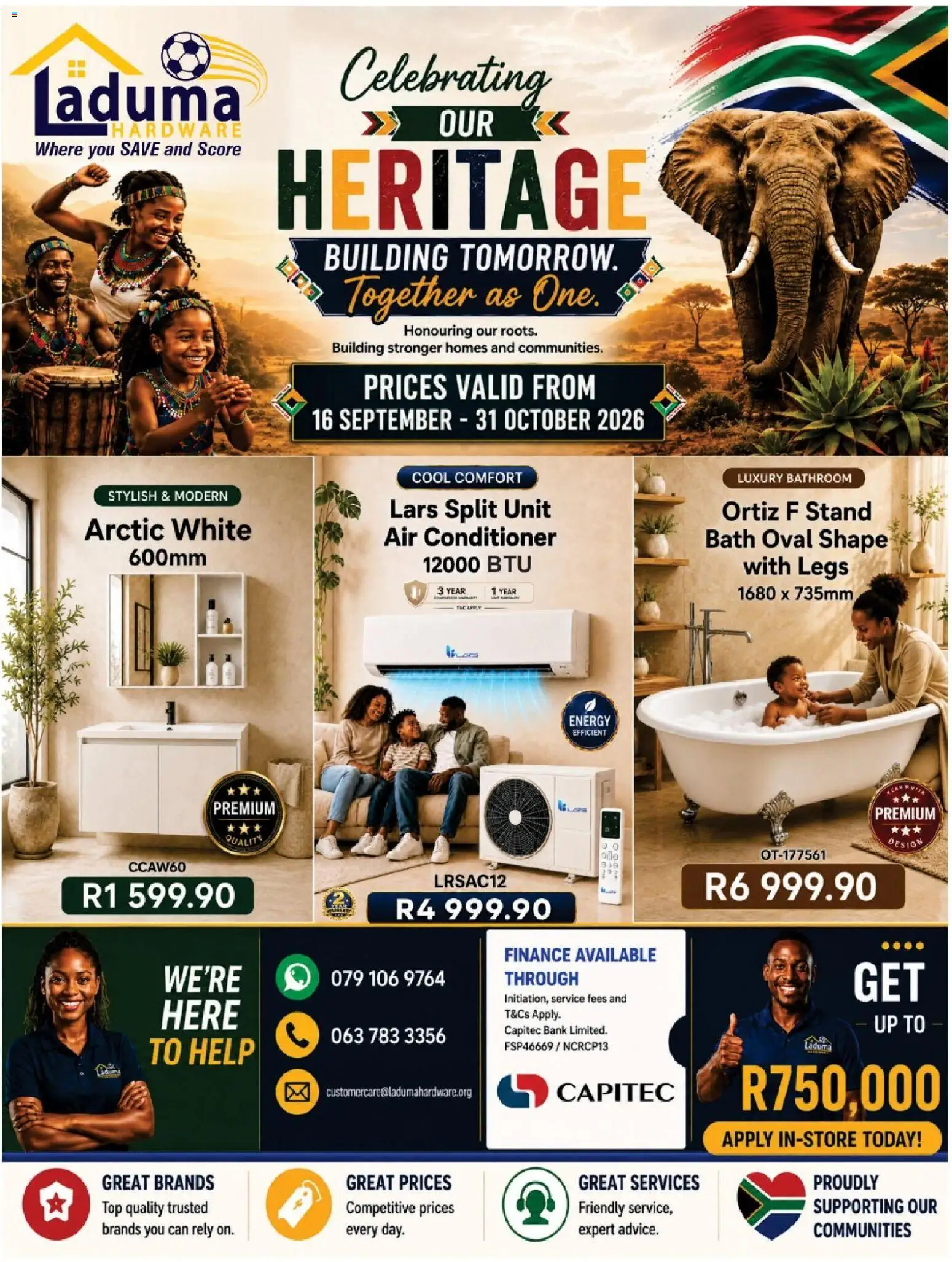 Preview of Laduma Hardware flyer valid from 16/09/2026 - Air conditioner, Bath, Conditioner