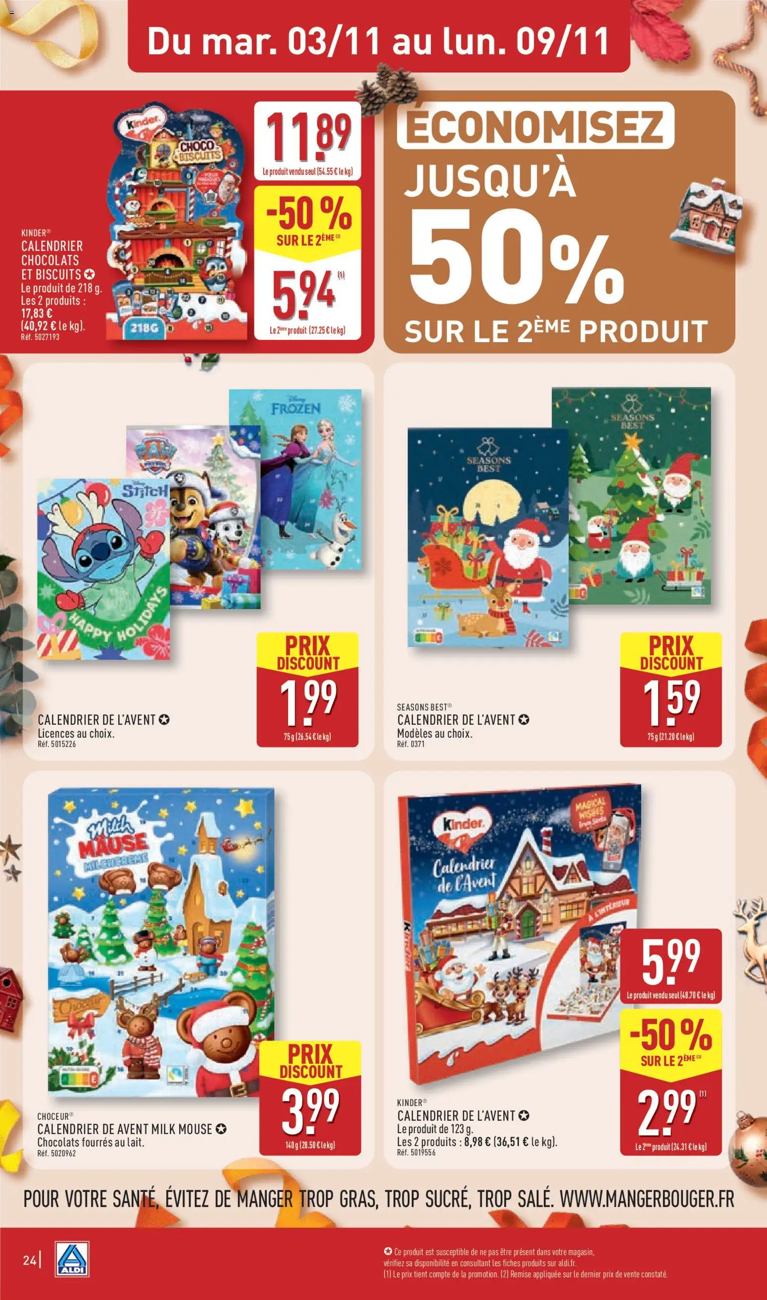 Prévisualisation de Aldi catalogue du magasin Aldi formulaire valide 03/11/2026 - Calendrier, Biscuits, Calendrier de l'avent