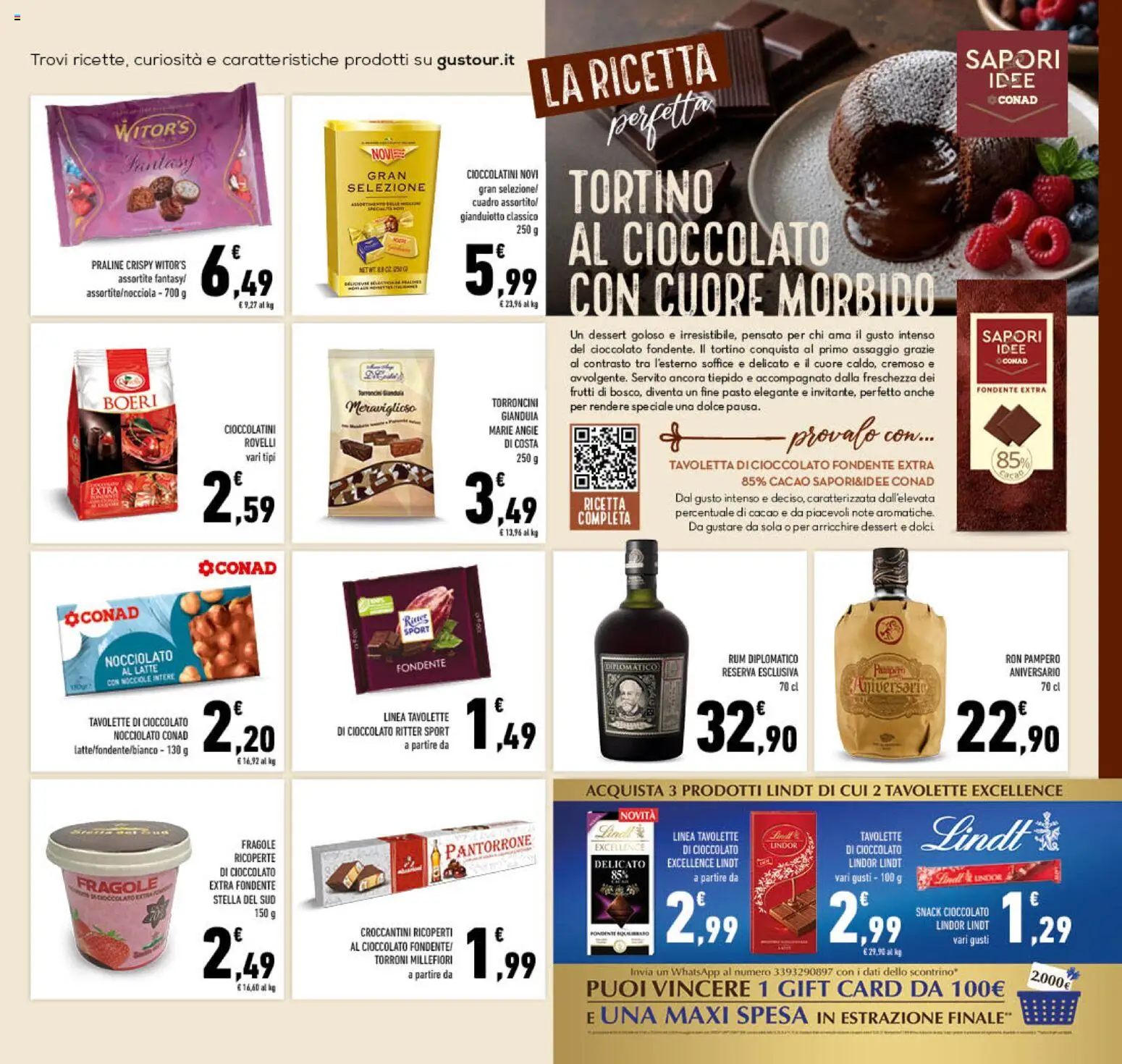 Anteprima dell'opuscolo Conad volantino Campania dal negozio Conad valido da 21/10/2026 - Latte, Cioccolato, Lindt, Rum, Nocciole, Cacao, Cioccolatini, Rum Diplomático
