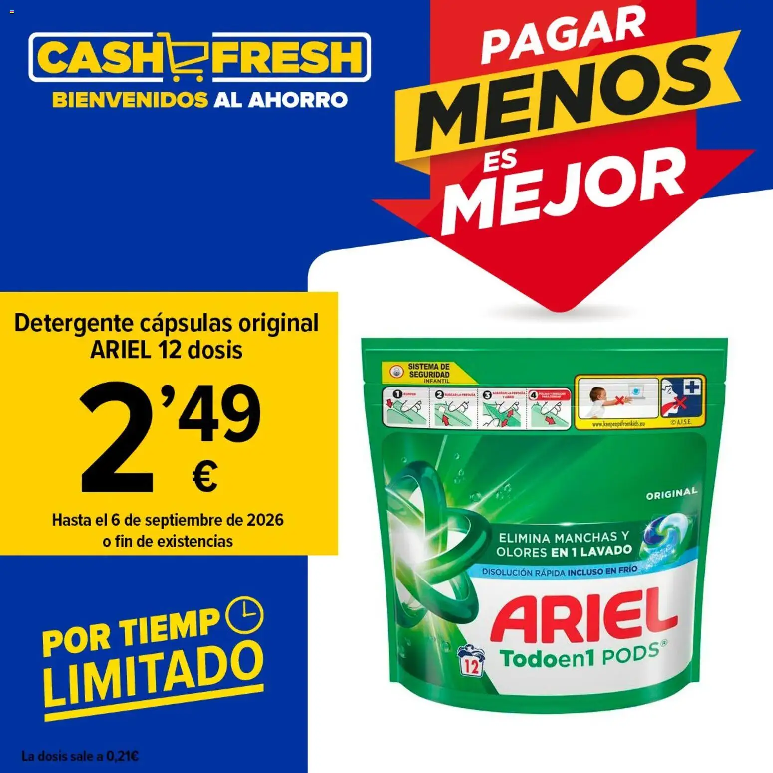 Vista previa del folleto de la tienda Cash Fresh válido desde el 31/08/2026 - Detergente, Cápsulas