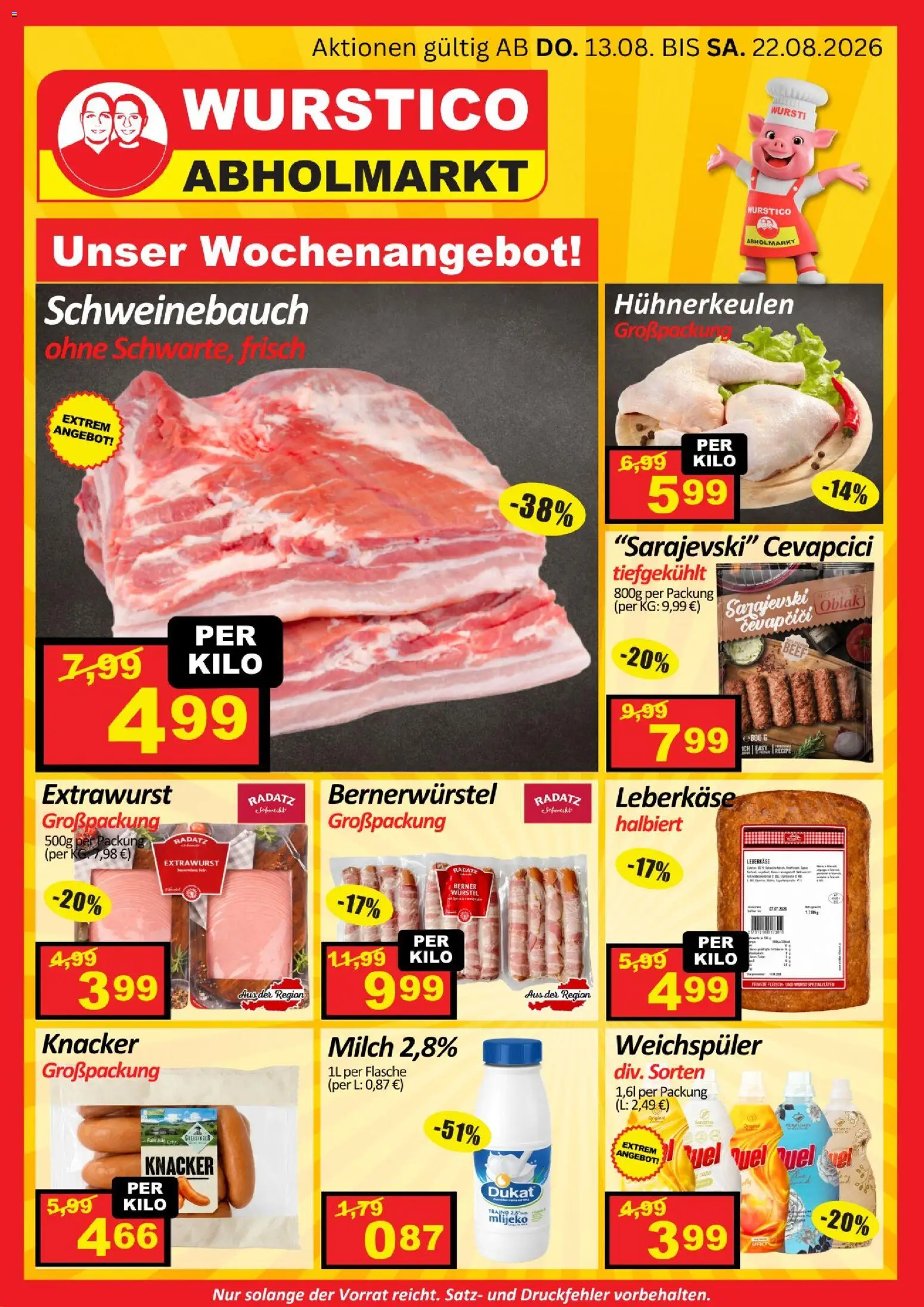 Vorschau der Angebote: Wurstico Abholmarkt Wurstico Abholmarkt Flugblatt gültig ab 13.08.2026