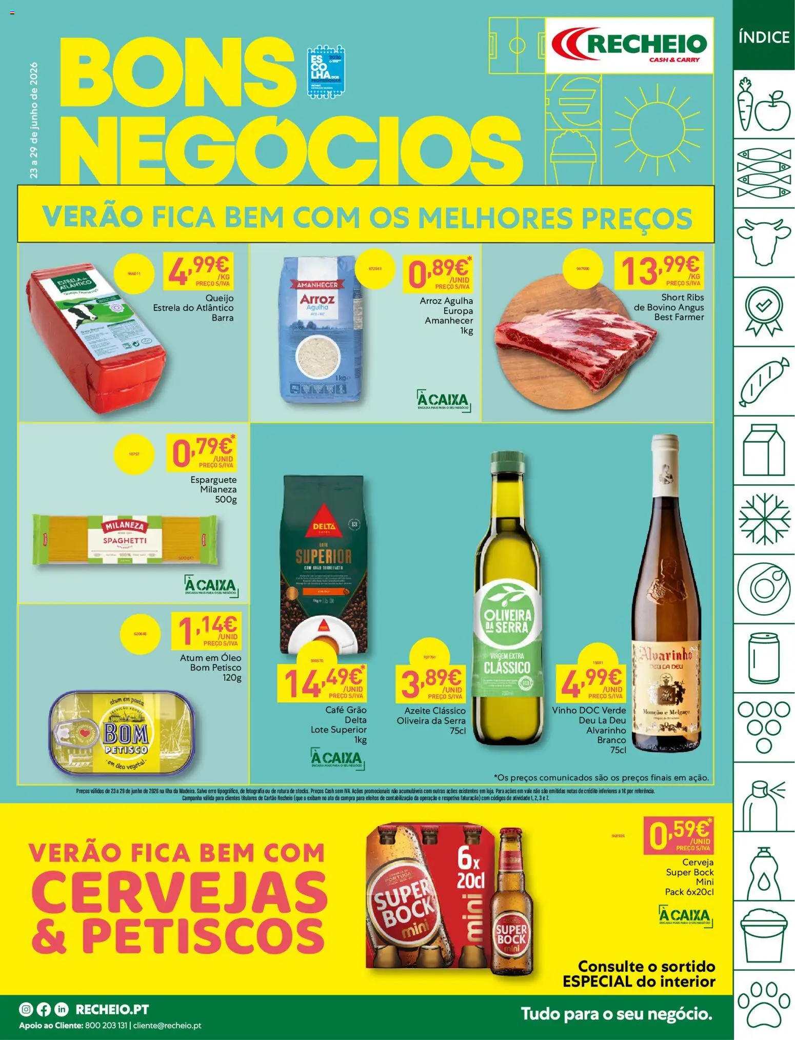 Pré-visualização do folheto da loja Recheio válida a partir de 23/06/2026 - Café, Azeite, Vinho, Cerveja, Super bock, Queijo, Atum, Óleo