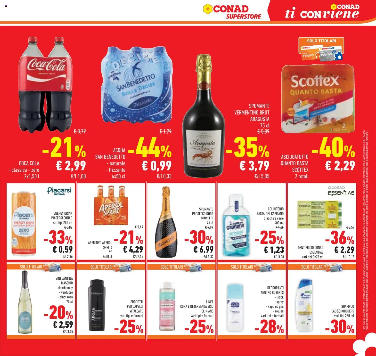 Anteprima dell'opuscolo Conad volantino Superstore Lombardia dal negozio Conad valido da 07/10/2026 - Aperitivo, Acqua, Aperol, Prosecco, Shampoo, Dentifricio, Spumante, Mionetto