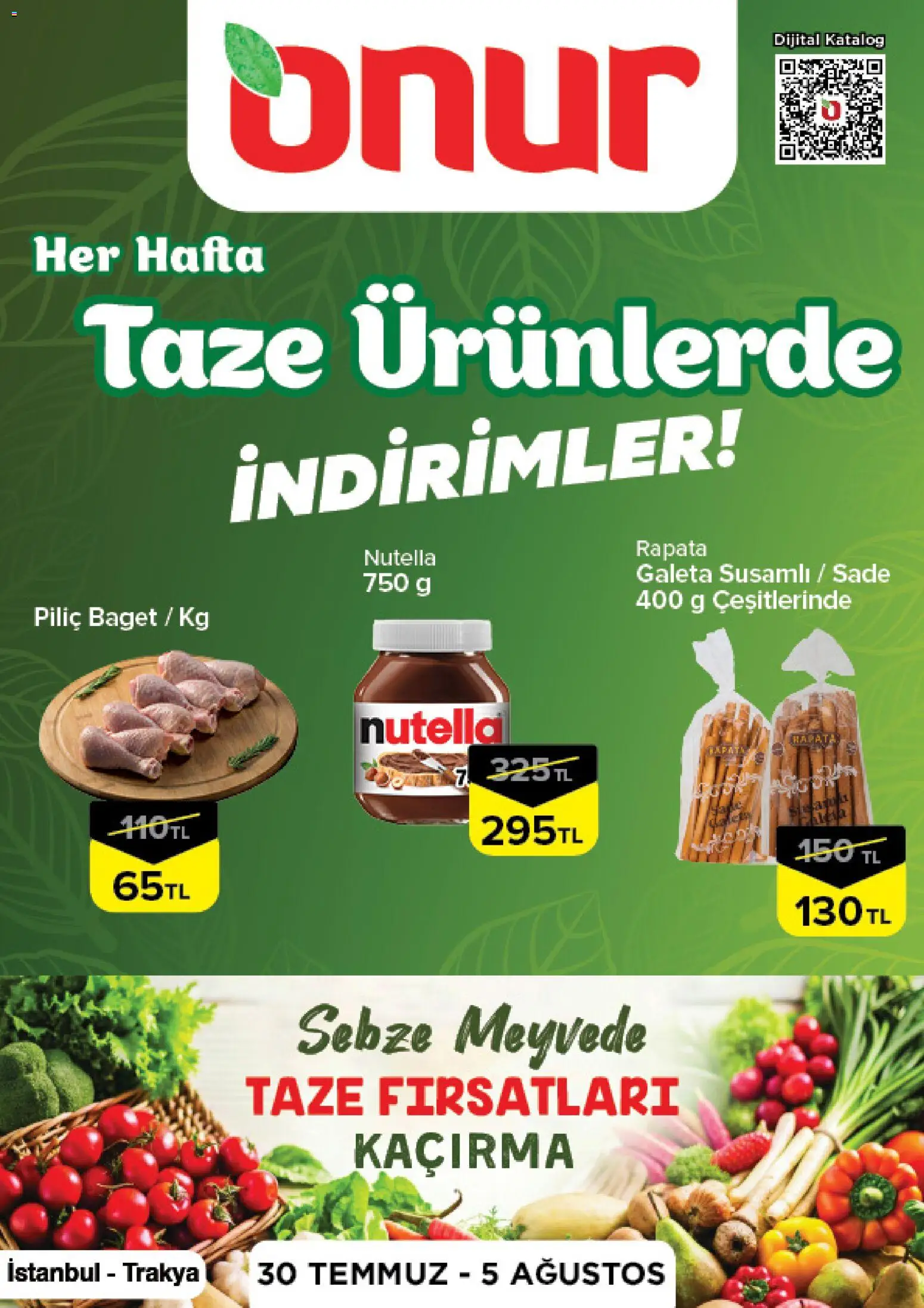 Onur Market Onur Market - Taze Ürünlerde İndirimler 30.07.2026 - Broşürünün önizlemesi - Sebze, Piliç