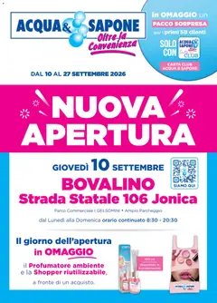 Anteprima dell'opuscolo Acqua e Sapone volantino Bovalino dal negozio Acqua e Sapone valido da 10/09/2026