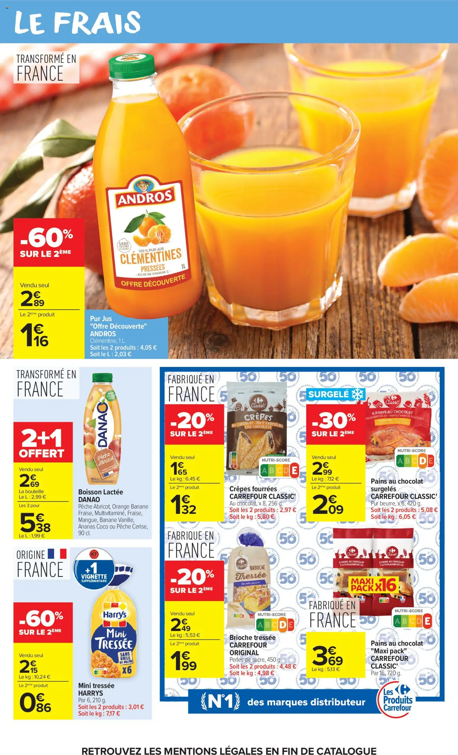 Prévisualisation de Carrefour Market catalogue du magasin Carrefour Market formulaire valide 27/10/2026 - Orange, Pêche, Boisson, Beurre, Abricot, Clementines, Crêpes, Jus
