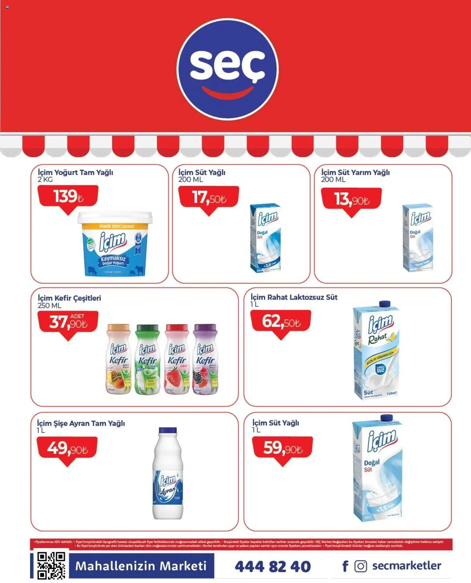 Seç Market Seç Market Katalog 08.10.2026 - Broşürünün önizlemesi - Süt, Kefir, Yoğurt