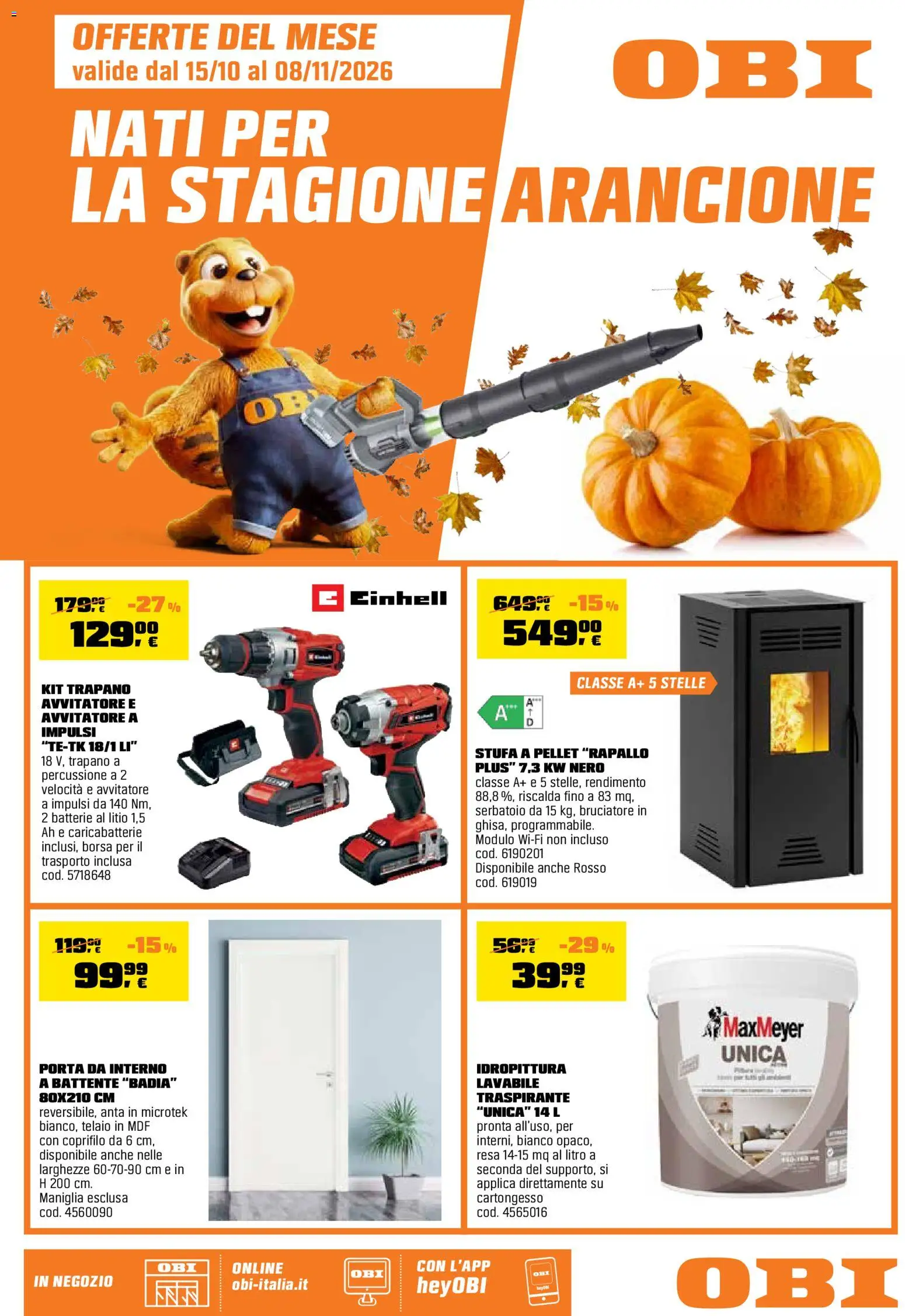 Volantino OBI valido da 15/10/2026 numero di pagina 1