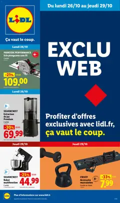 Prévisualisation de LIDL catalogue les bonnes affaires Exclu Web du magasin LIDL formulaire valide 26/10/2026
