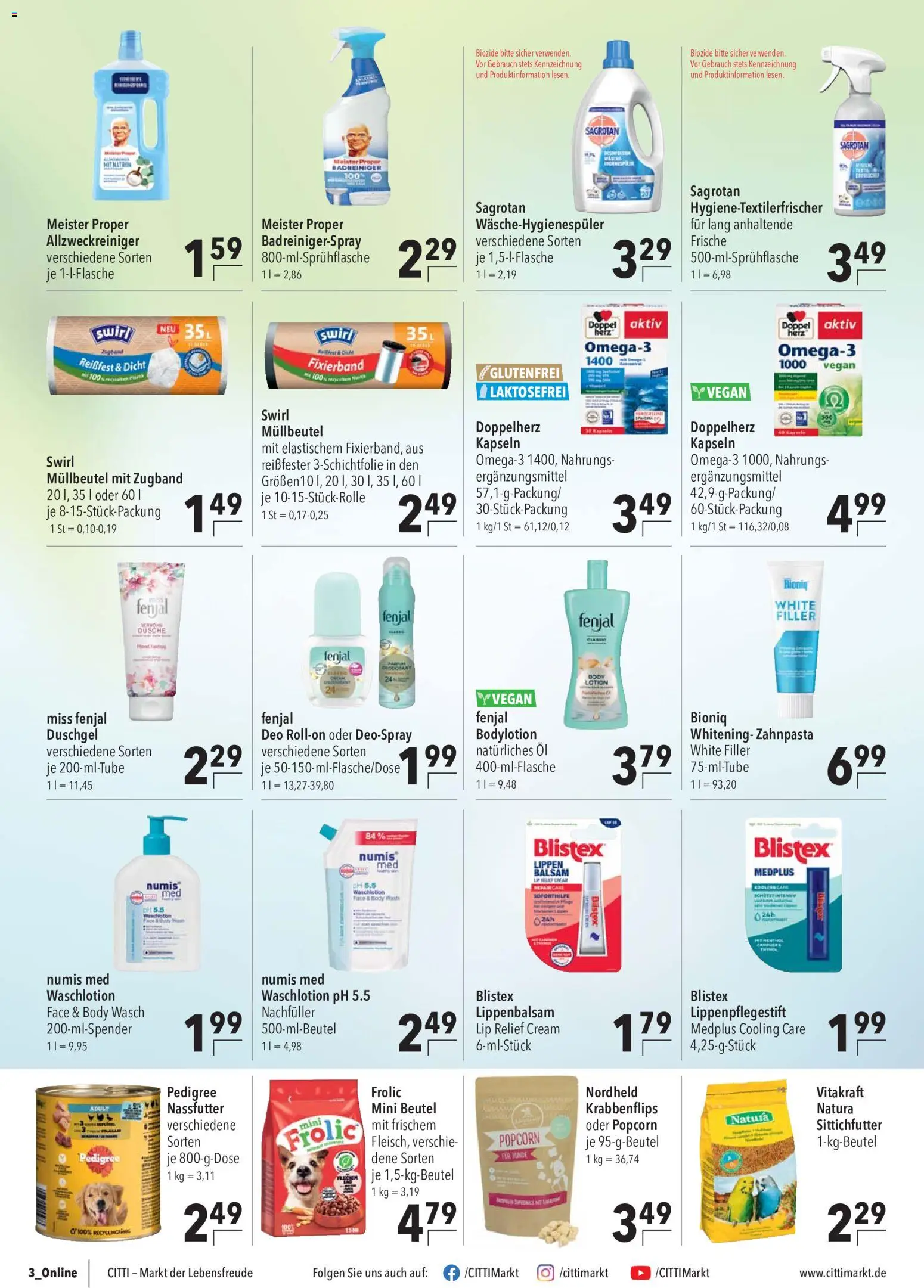 Vorschau von dem Prospekt des Geschäftes CITTI Markt, gültig ab dem 09.09.2026 - Öl, Dusche, Popcorn, Zahnpasta, Duschgel, Body Lotion, Lippenbalsam, Deospray