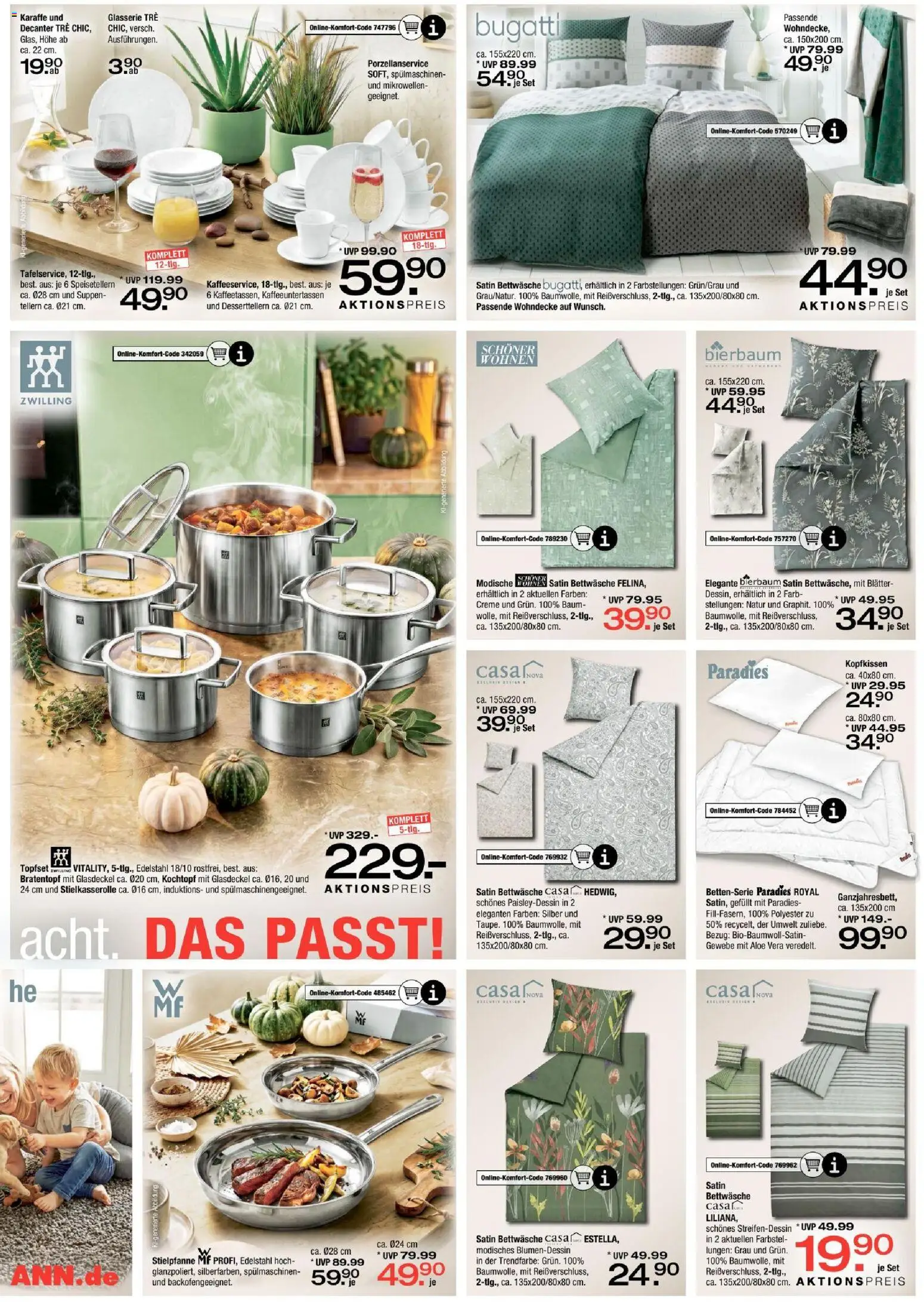 Vorschau von dem Prospekt des Geschäftes Ostermann, gültig ab dem 24.10.2026 - Bettwäsche, Kopfkissen, Creme