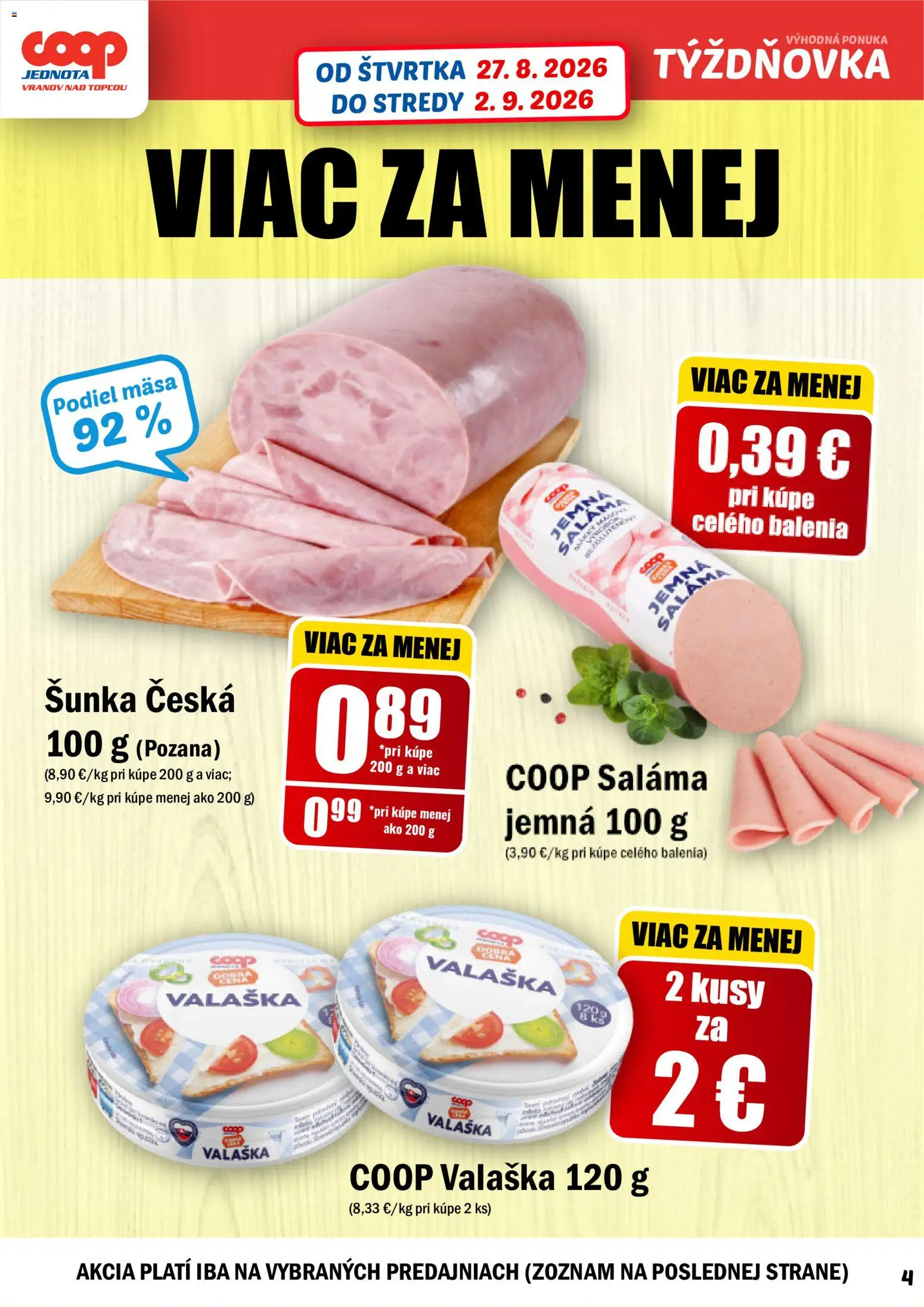 Náhľad COOP Jednota letáku platného od 27.08.2026