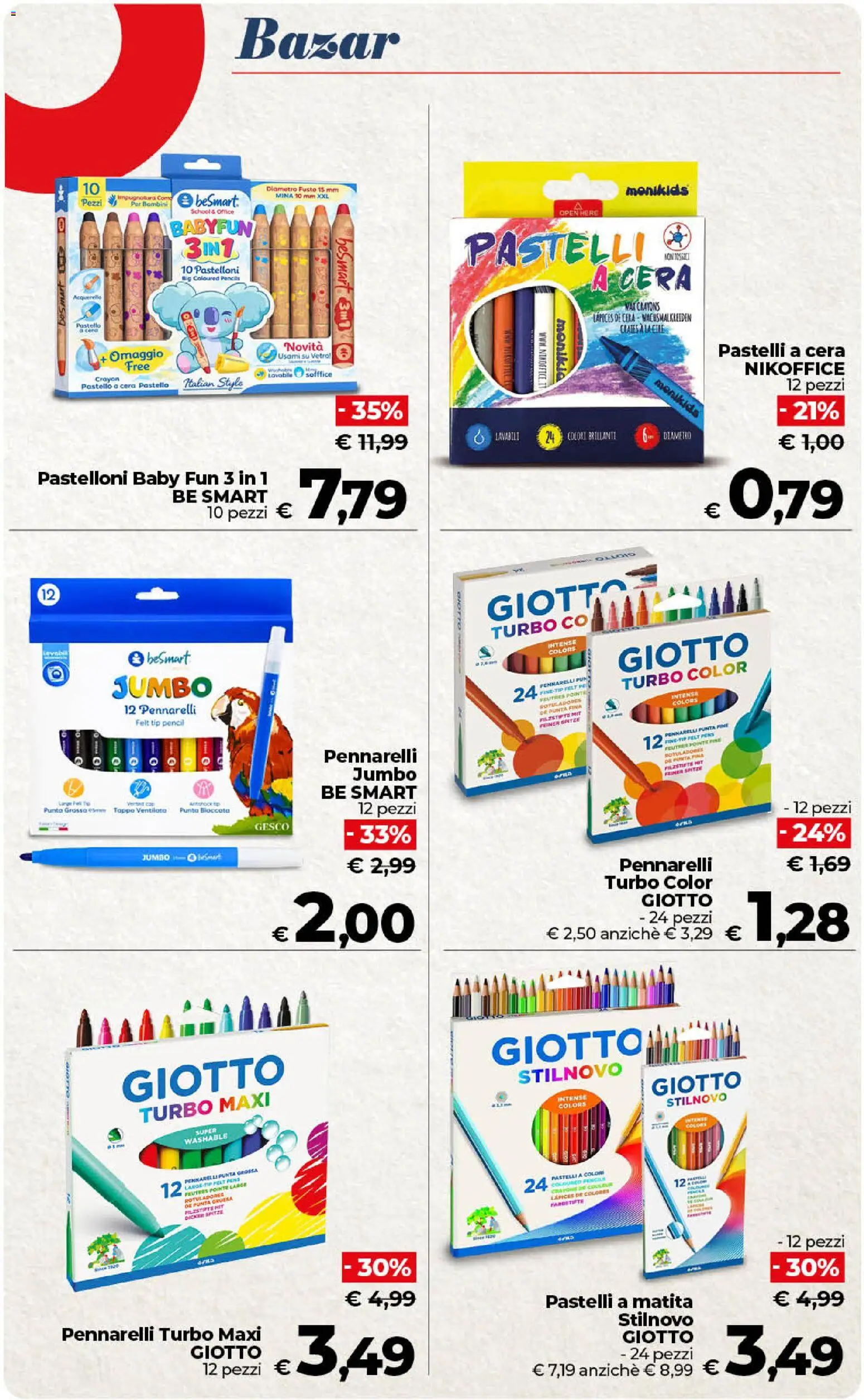 Anteprima dell'opuscolo COOP volantino Superstore Sicilia dal negozio COOP valido da 01/09/2026 - Pennarelli, Pastelli, Pastelli a cera