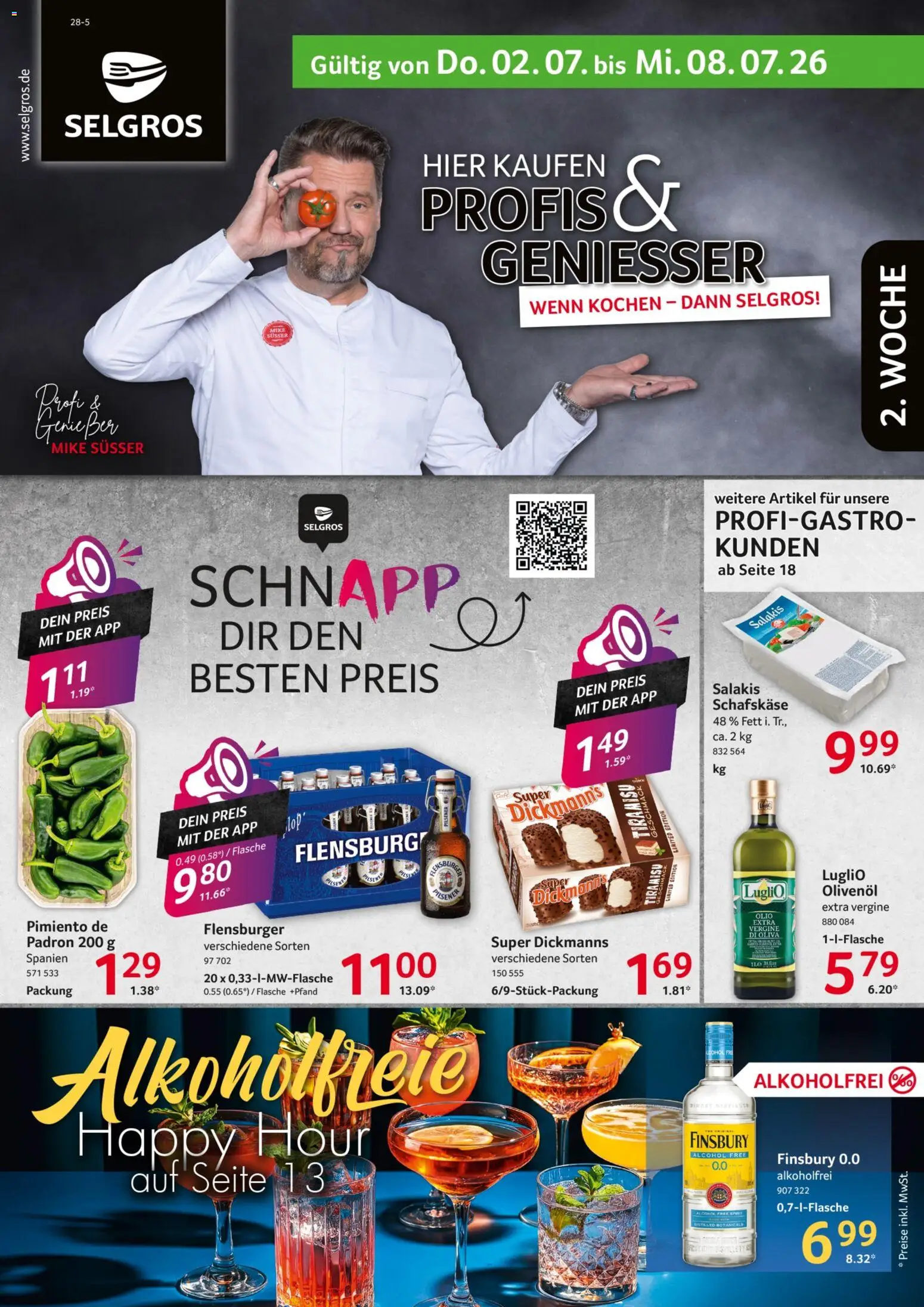 Vorschau von dem Prospekt des Geschäftes Selgros, gültig ab dem 02.07.2026 - Flensburger, Salakis, Schafskase, Olivenol