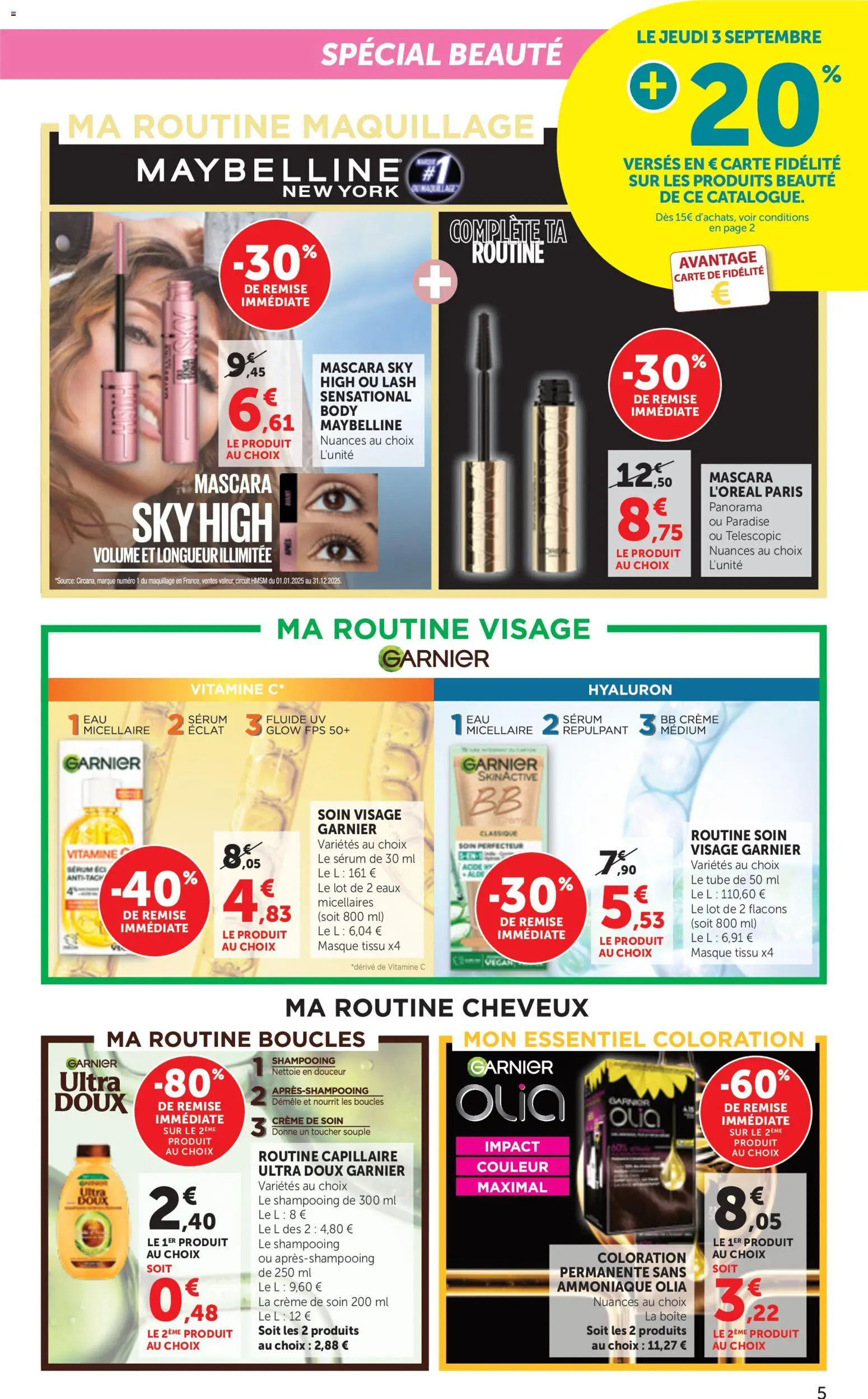 Prévisualisation de bi1 Catalogue la beaute à prix bas du magasin bi1 formulaire valide 01/09/2026 - Maquillage, Mascara, Masque, Soin visage, Shampooing, BB crème, Coloration, Produits beauté