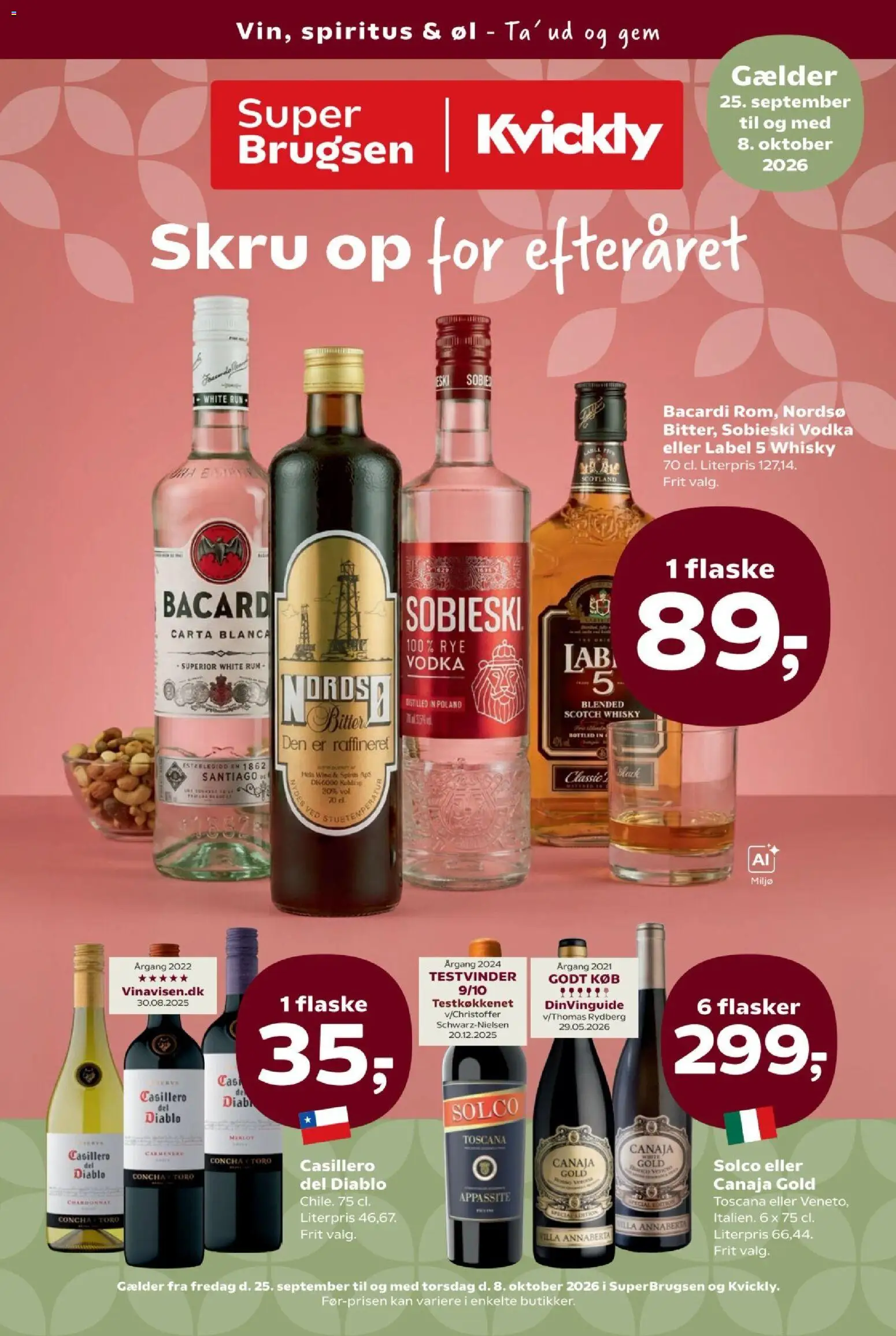 Eksempel på tilbudsavis Super Brugsen - Vin & Øl indstik fra butik Super Brugsen gyldig fra 25/09/2026