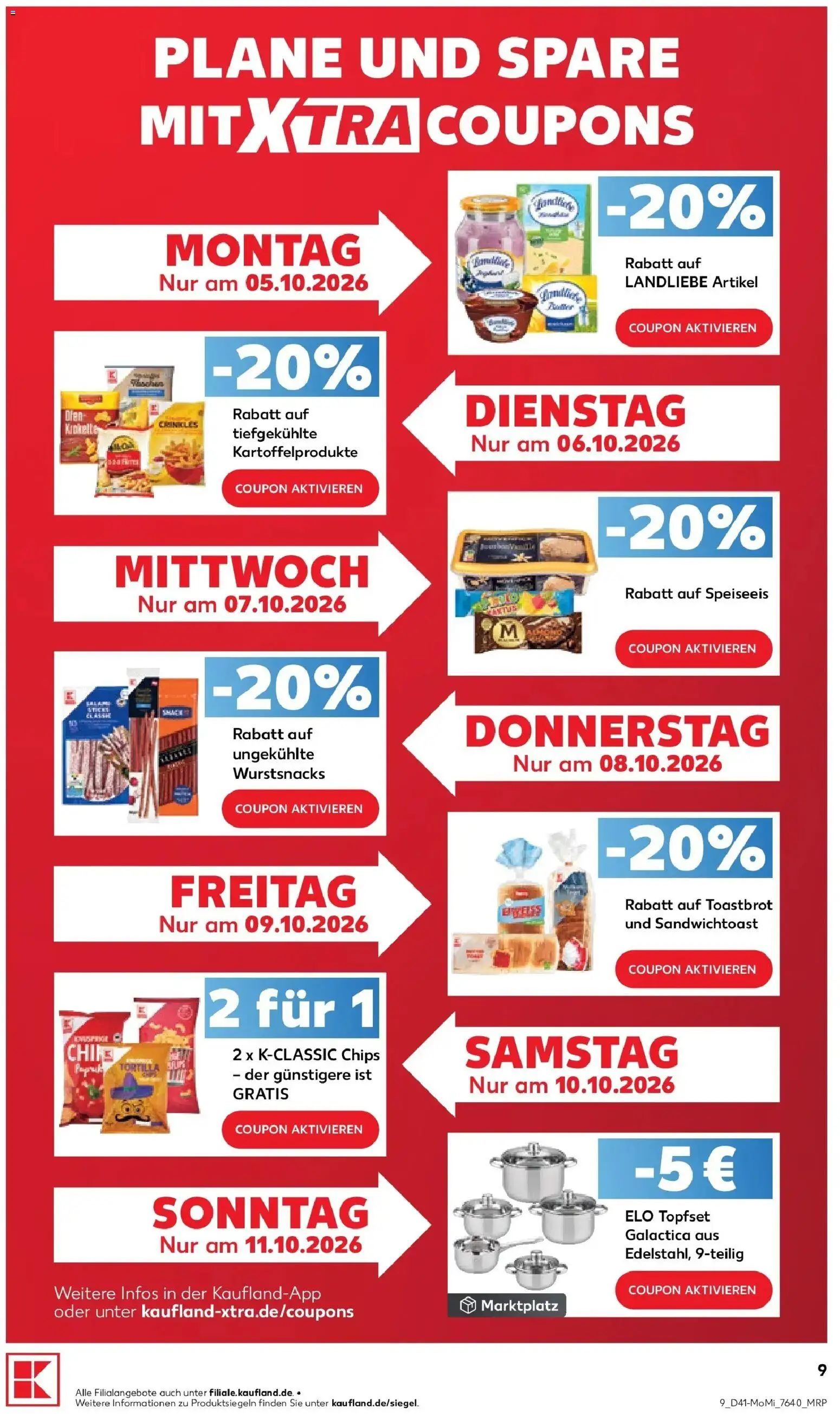 Vorschau von dem Prospekt des Geschäftes Kaufland, gültig ab dem 05.10.2026 - Chips, Toastbrot