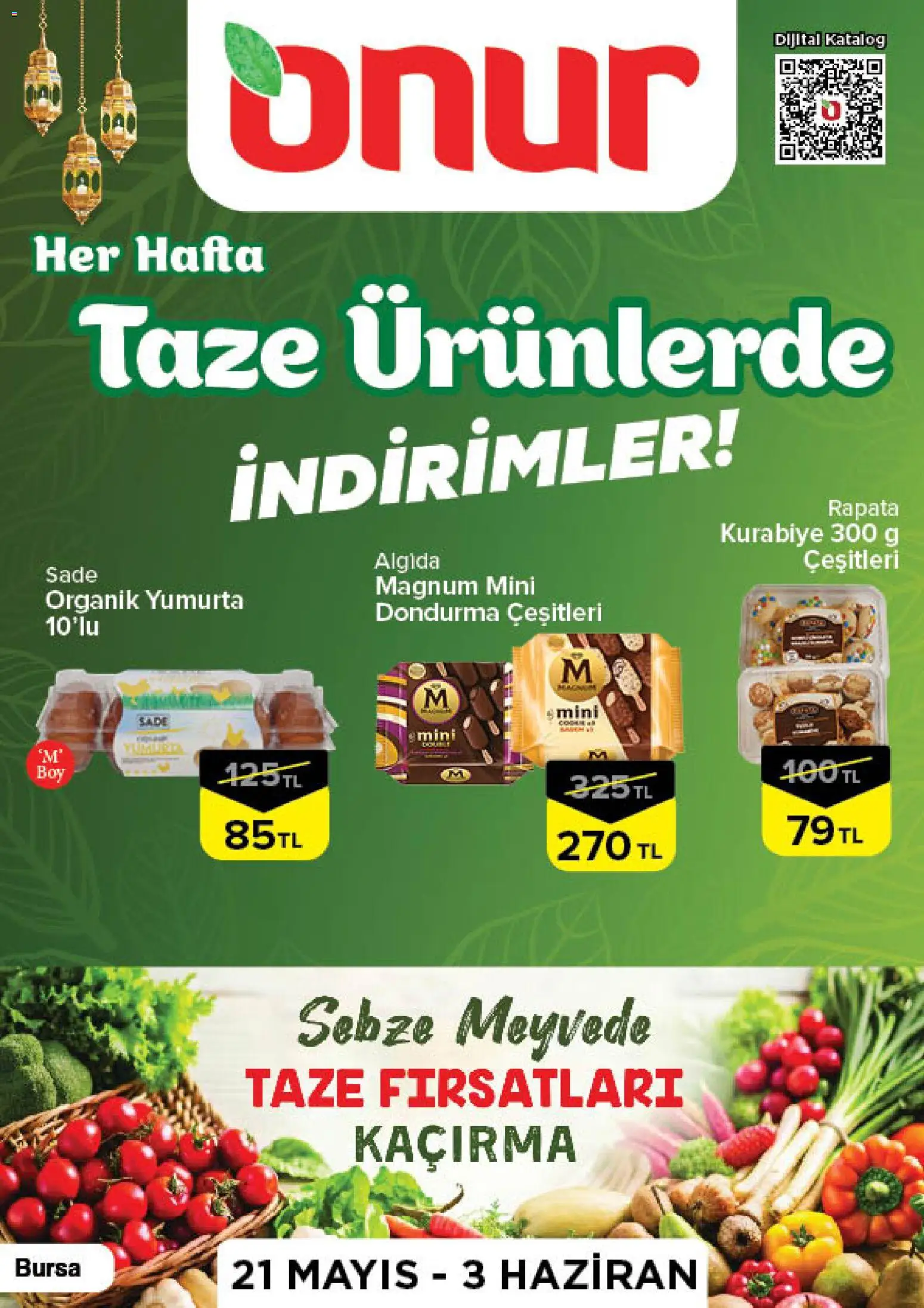Onur Market Onur Market - Taze Ürünlerde İndirimler - Bursa 21.05.2026 - Broşürünün önizlemesi