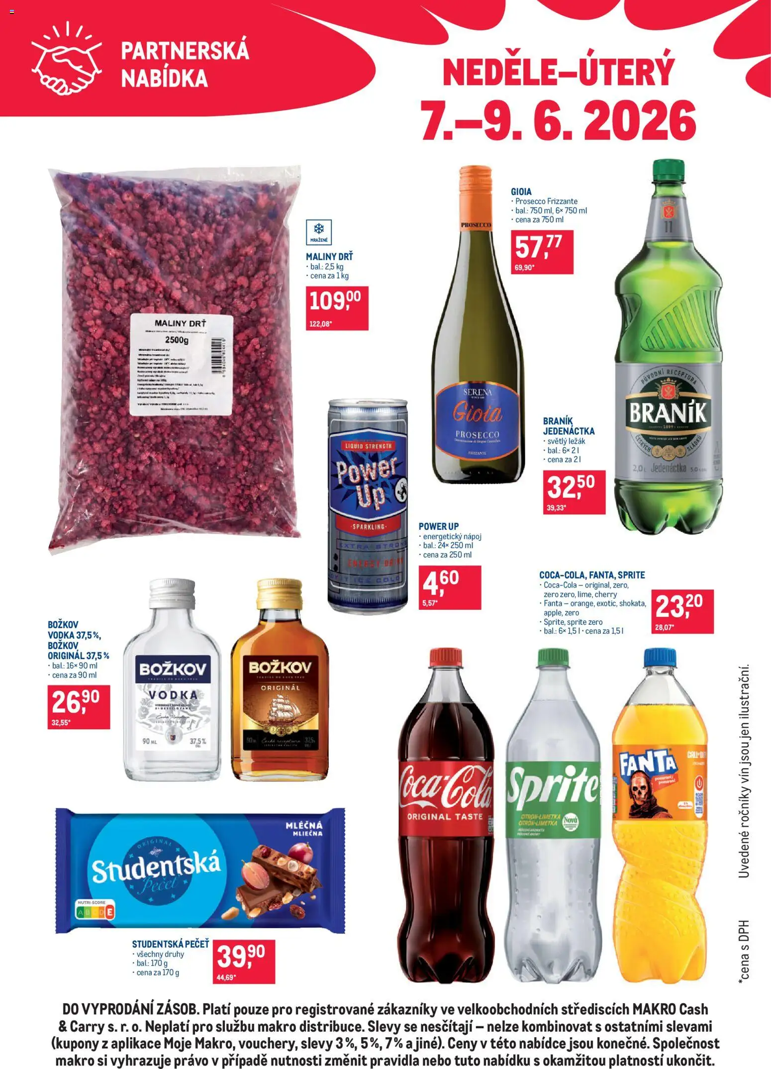 Náhled nabídky: Makro Makro leták - Partnerská nabídka platný od 07.06.2026 - Prosecco, Vodka, Braník, Božkov, Fanta, Frizzante, Prosecco Frizzante, Božkov originál