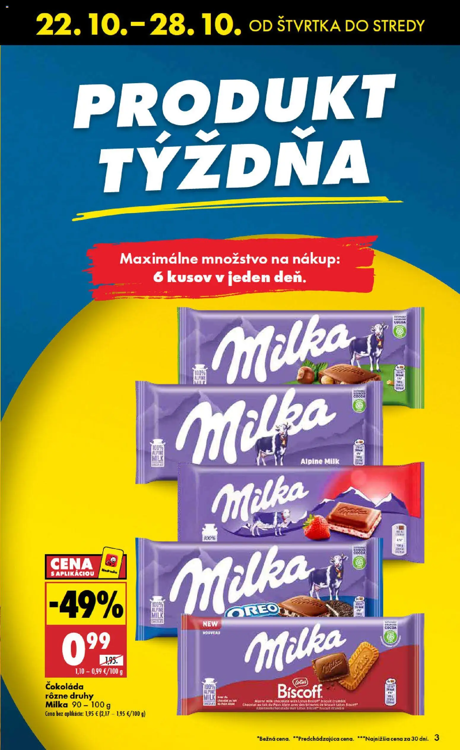 Náhľad Biedronka letáku platného od 22.10.2026 - Čokoláda, Lotus, Milka, Oreo