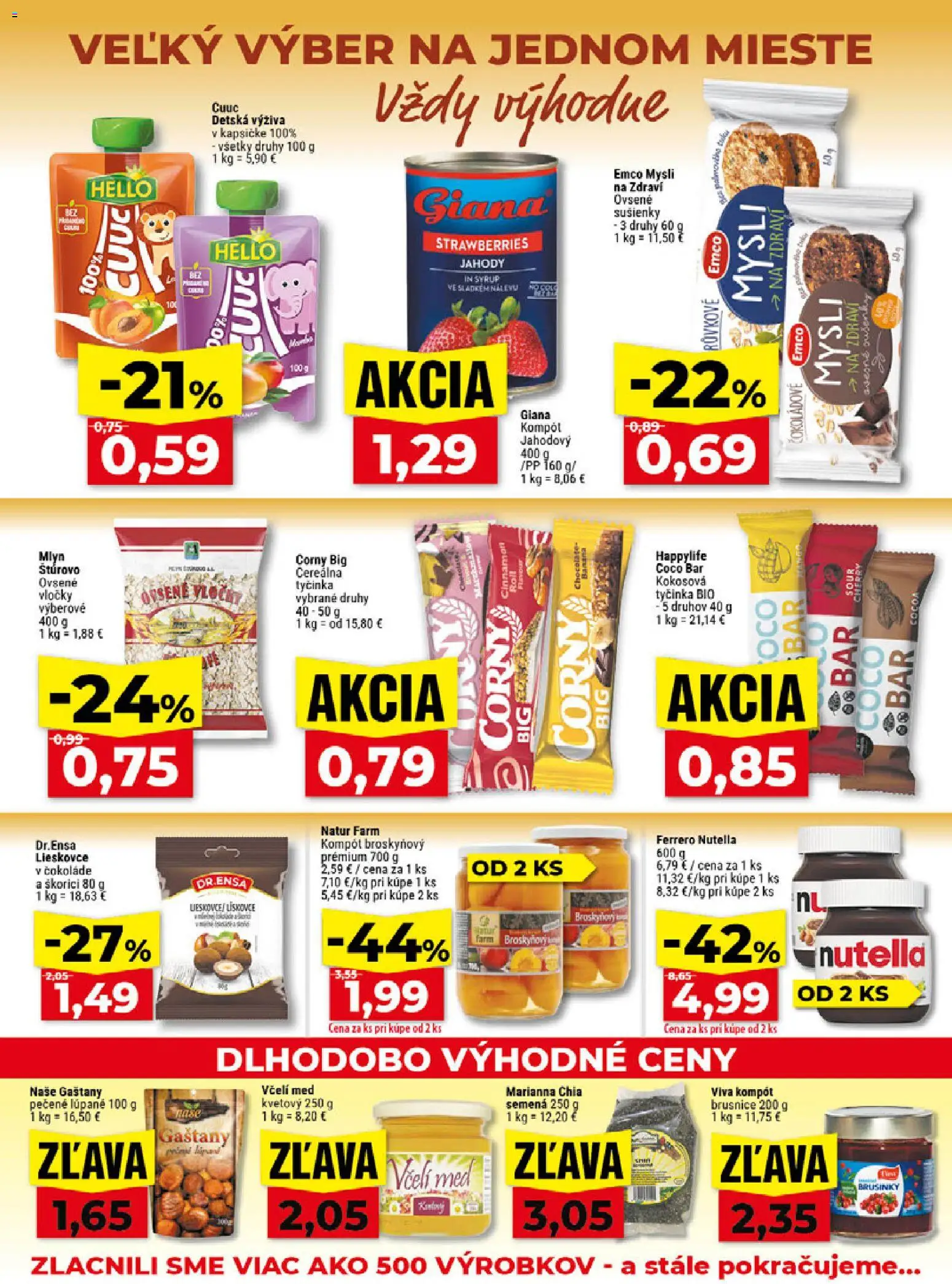 Náhľad Klas letáku platného od 07.09.2026 - Med, Nutella, Jahody, Brusnice, Vločky, Sušienky, Gaštany
