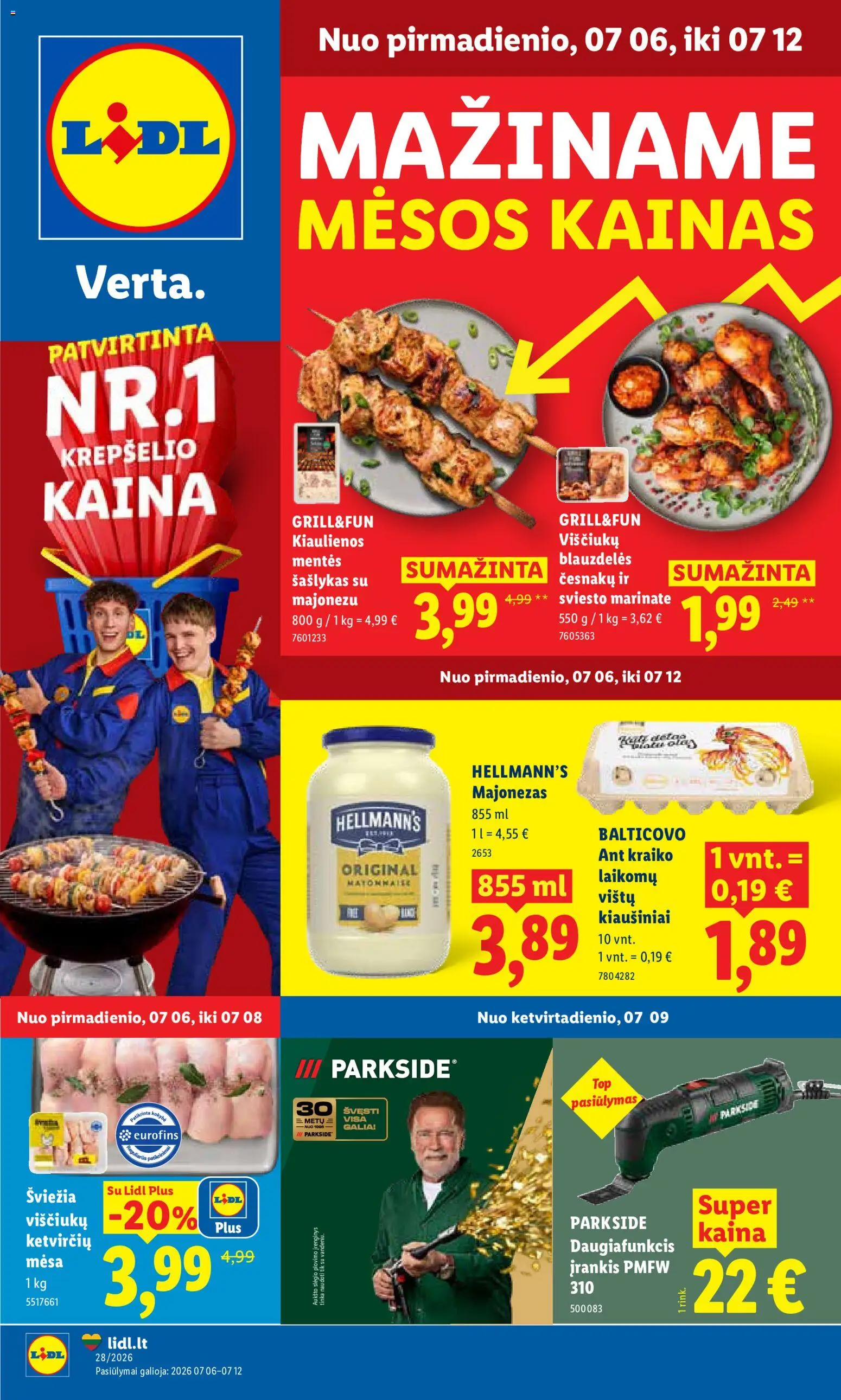 LIDL parduotuvės leidinio LIDL leidinys galiojančio nuo 2026.07.06 peržiūra