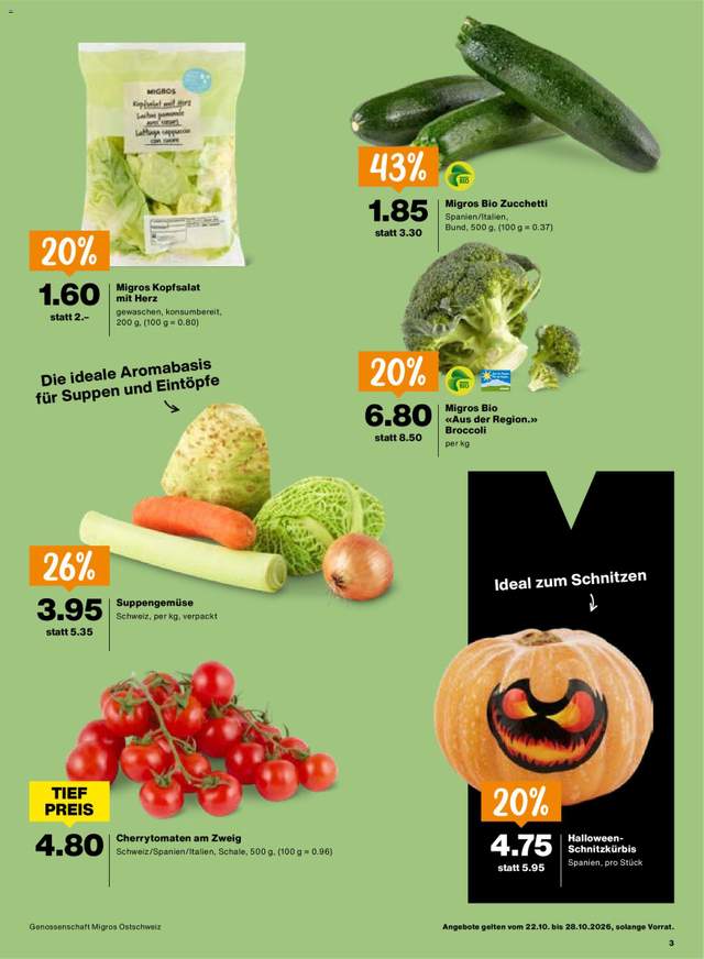Neue Migros Aktionen ab 22.10.