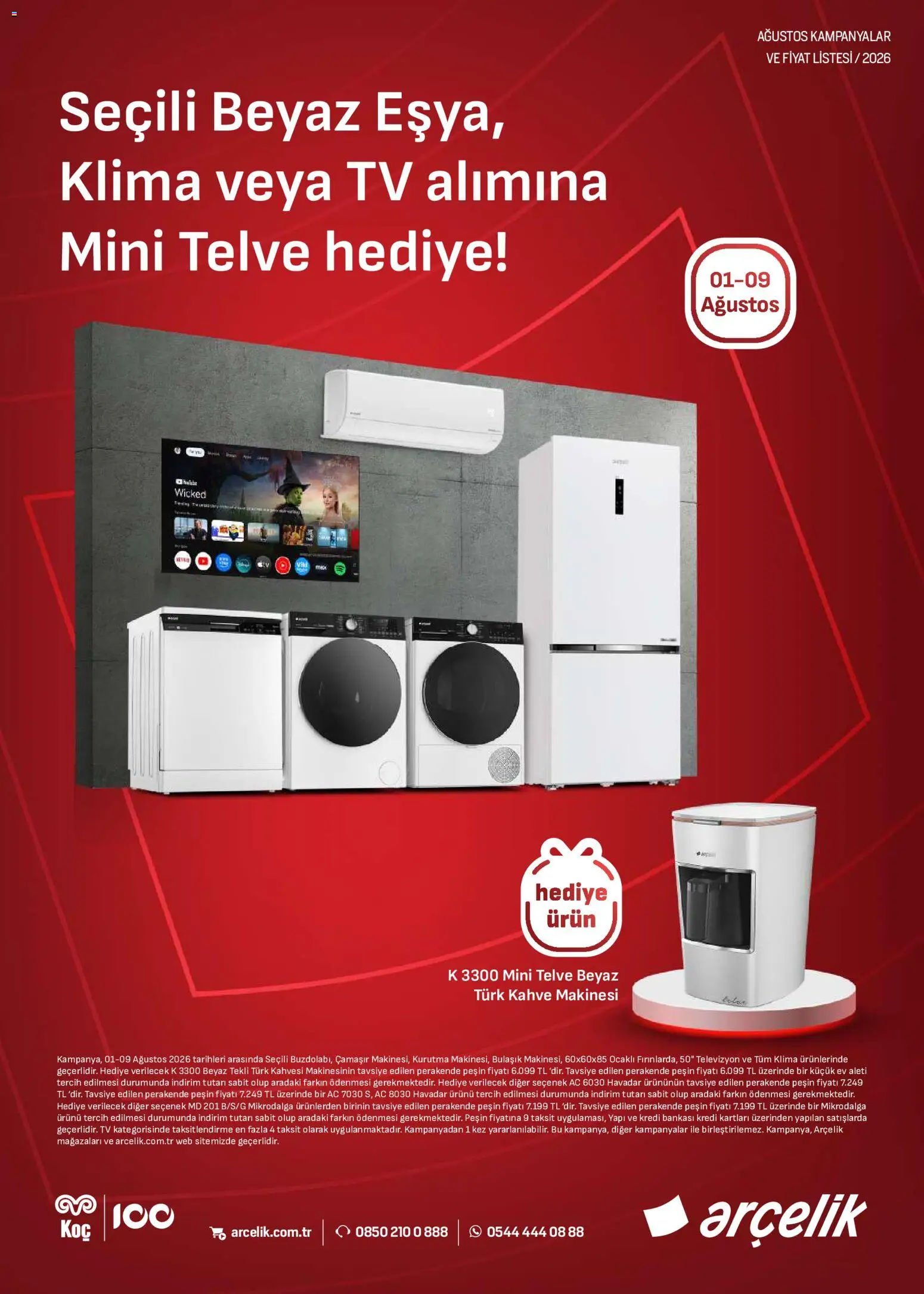 Arçelik Arçelik Katalog 01.08.2026 - Broşürünün önizlemesi - Kahve makinesi, Kahve, Klima, TV, Televizyon