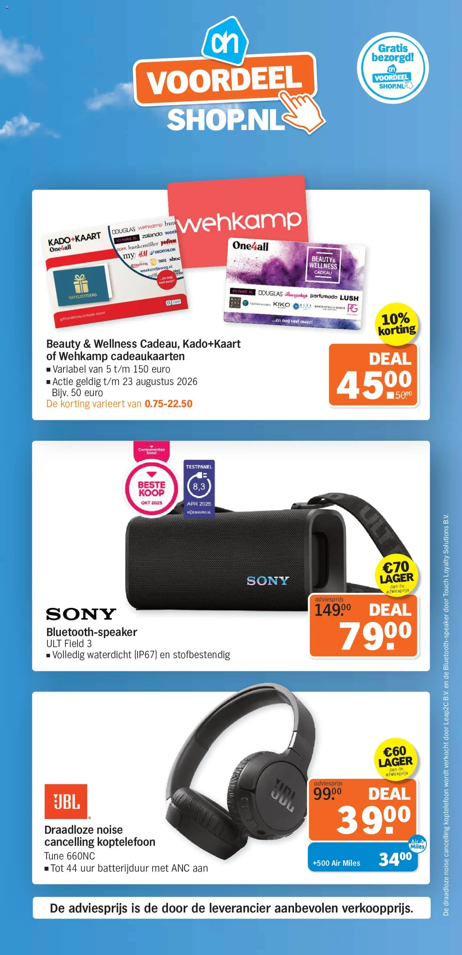 Voorbeeld van Albert Heijn folder - Voordeelshop folder week 34 van winkel Albert Heijn geldig vanaf 17-08-2026 - Koptelefoon, Bluetooth, Speaker