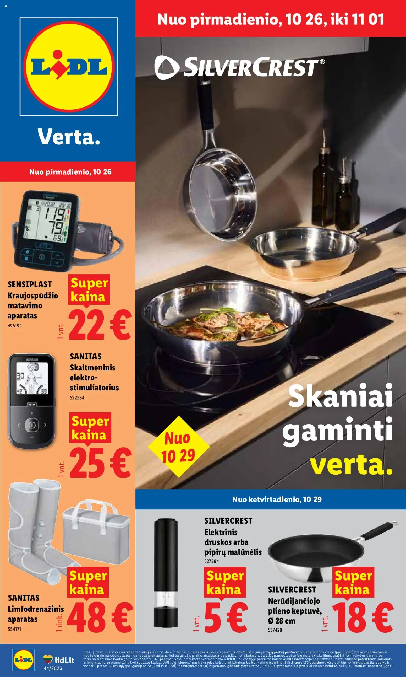LIDL parduotuvės leidinio LIDL leidinys - Ne maisto prekių pasiūlymai galiojančio nuo 2026.10.26 peržiūra - Malūnėlis