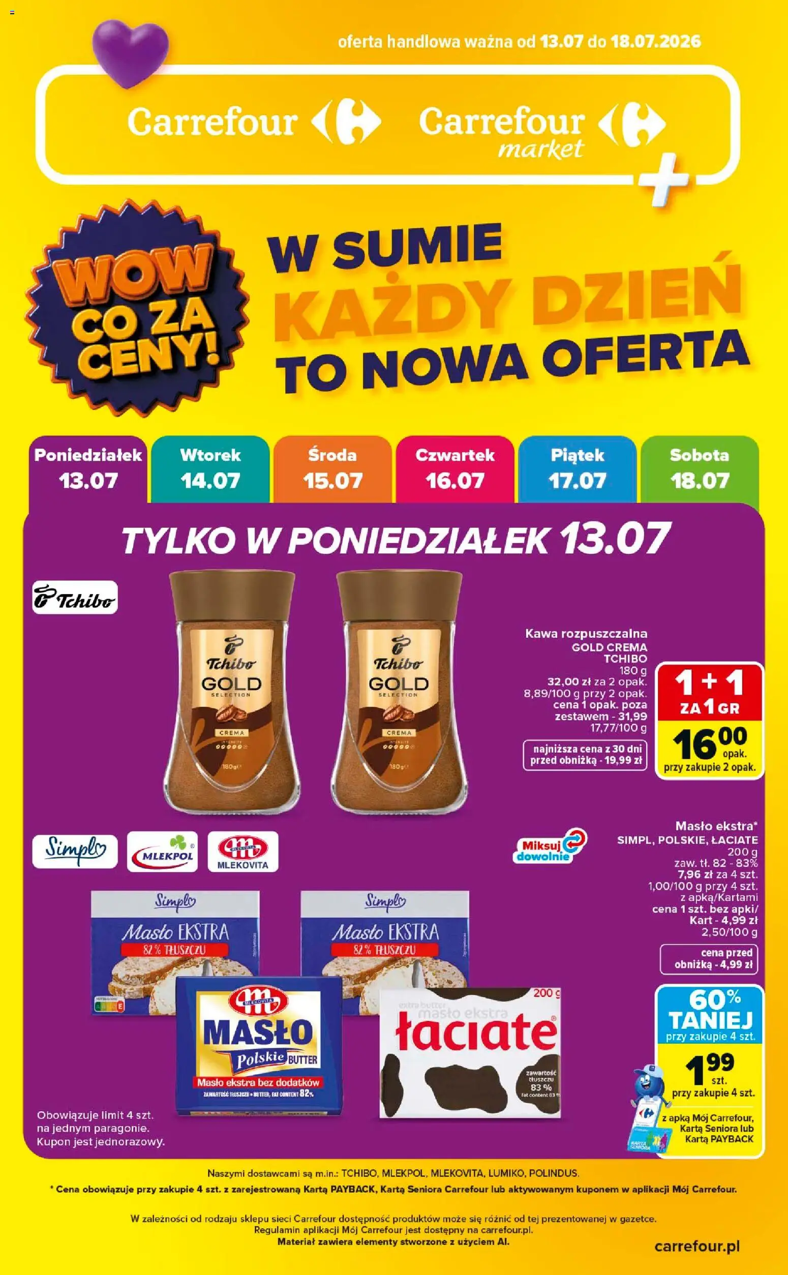 Pogląd gazetki "Carrefour gazetka - Wow co za ceny" ze sklepu Carrefour ważnej od 13.07.2026