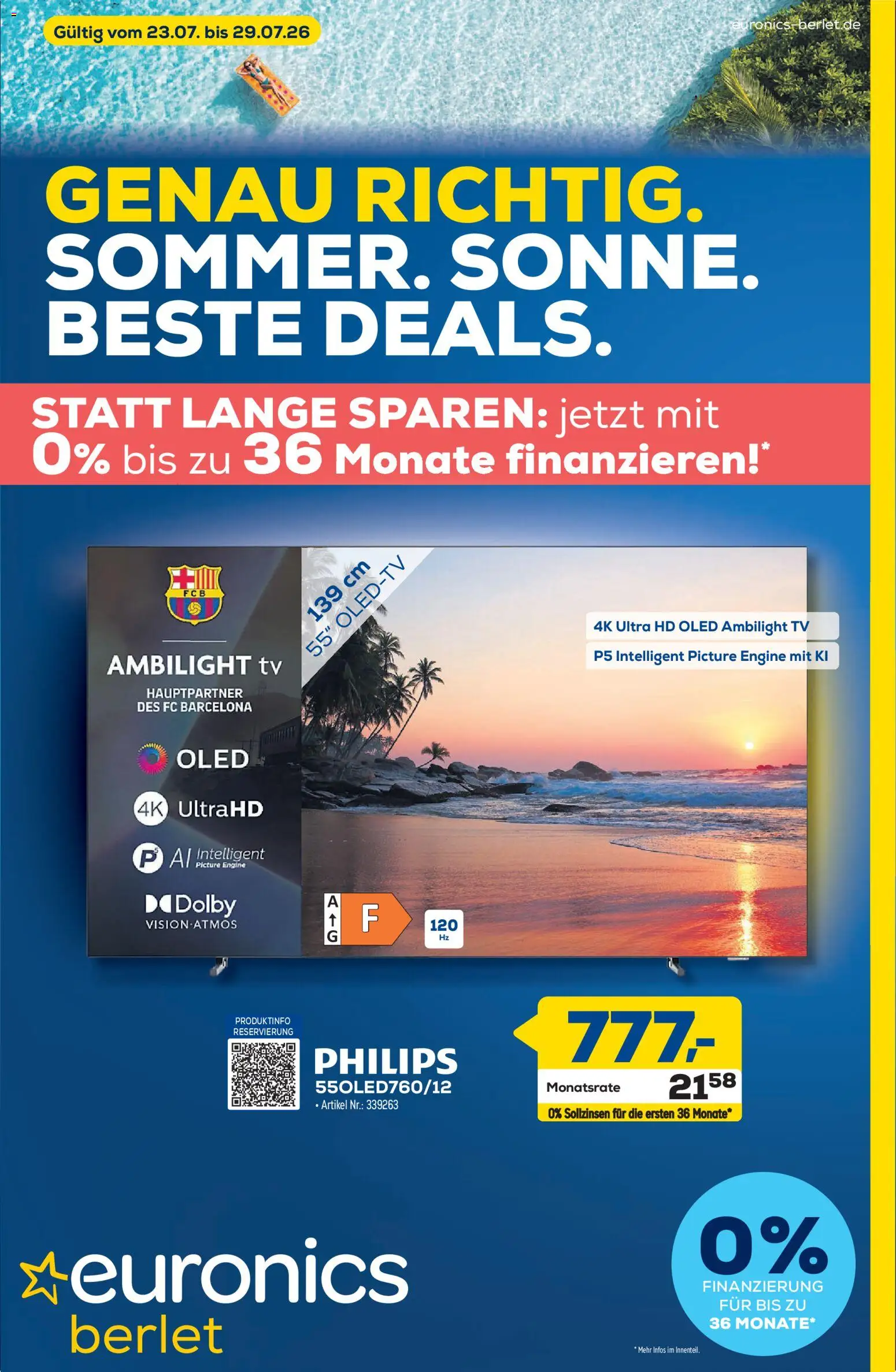 Vorschau von dem Prospekt des Geschäftes Euronics, gültig ab dem 23.07.2026 - TV, Philips
