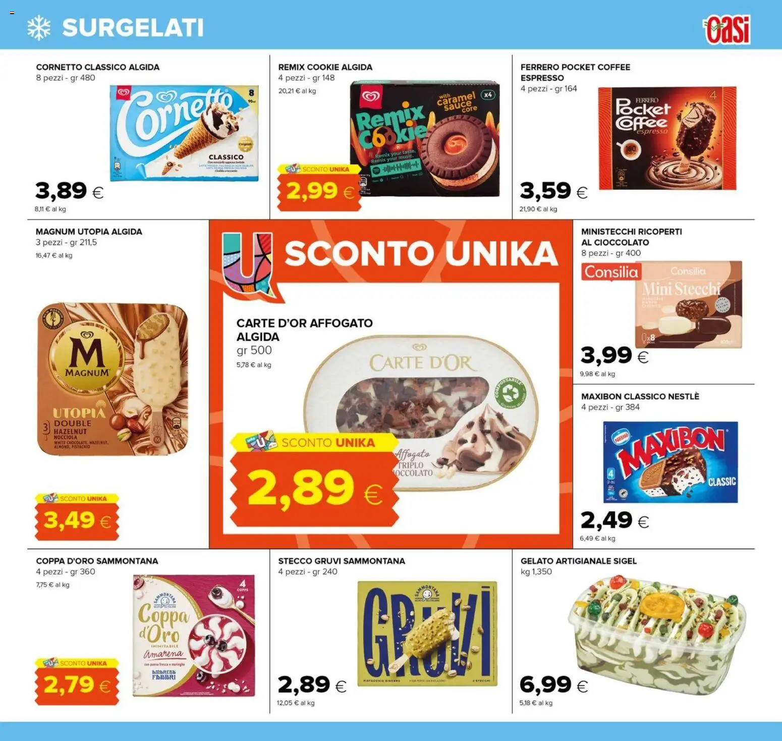 Anteprima dell'opuscolo Oasi volantino Roma dal negozio Oasi valido da 04/09/2026 - Gelato, Pasta, Cioccolato, Cornetto, Magnum, Amarena