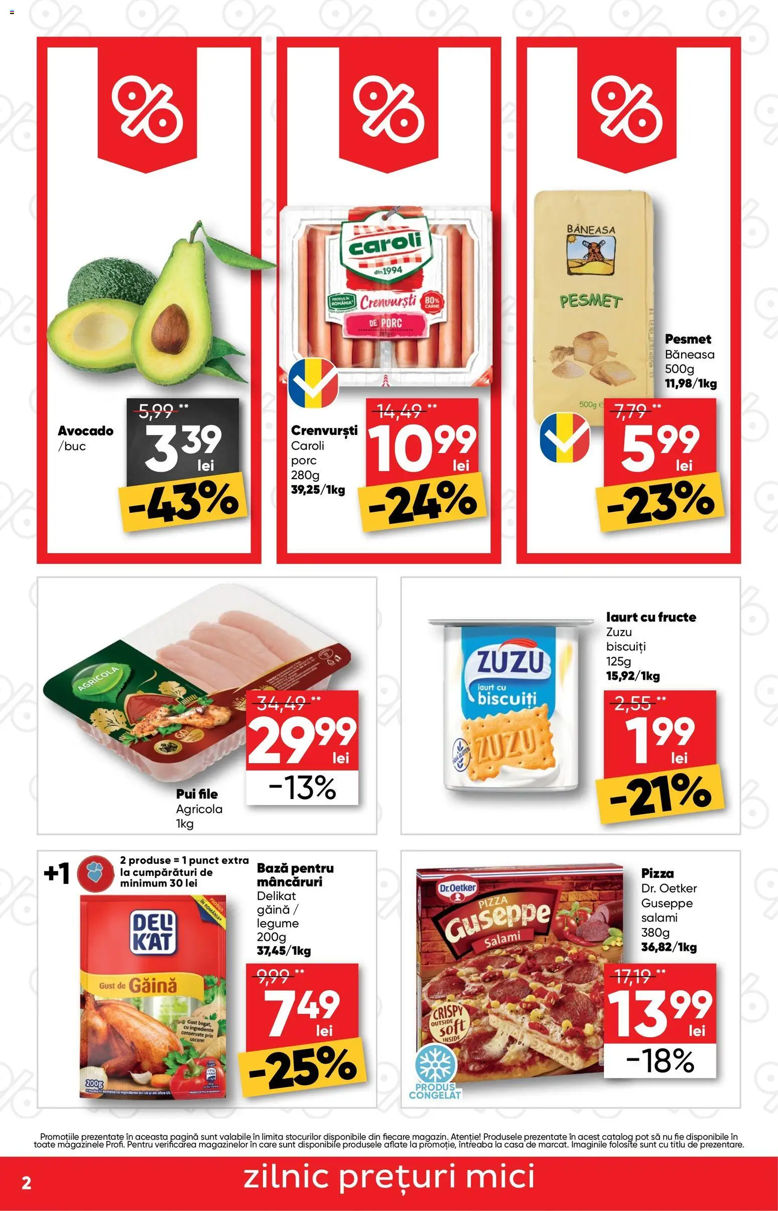 Previzualizarea de cataloage: Profi Profi Catalog Discount valabil de la 29.10.2026 - Pizza, Fructe, Pui, Biscuiți, Iaurt, Crenvurști, Zuzu, Agricola