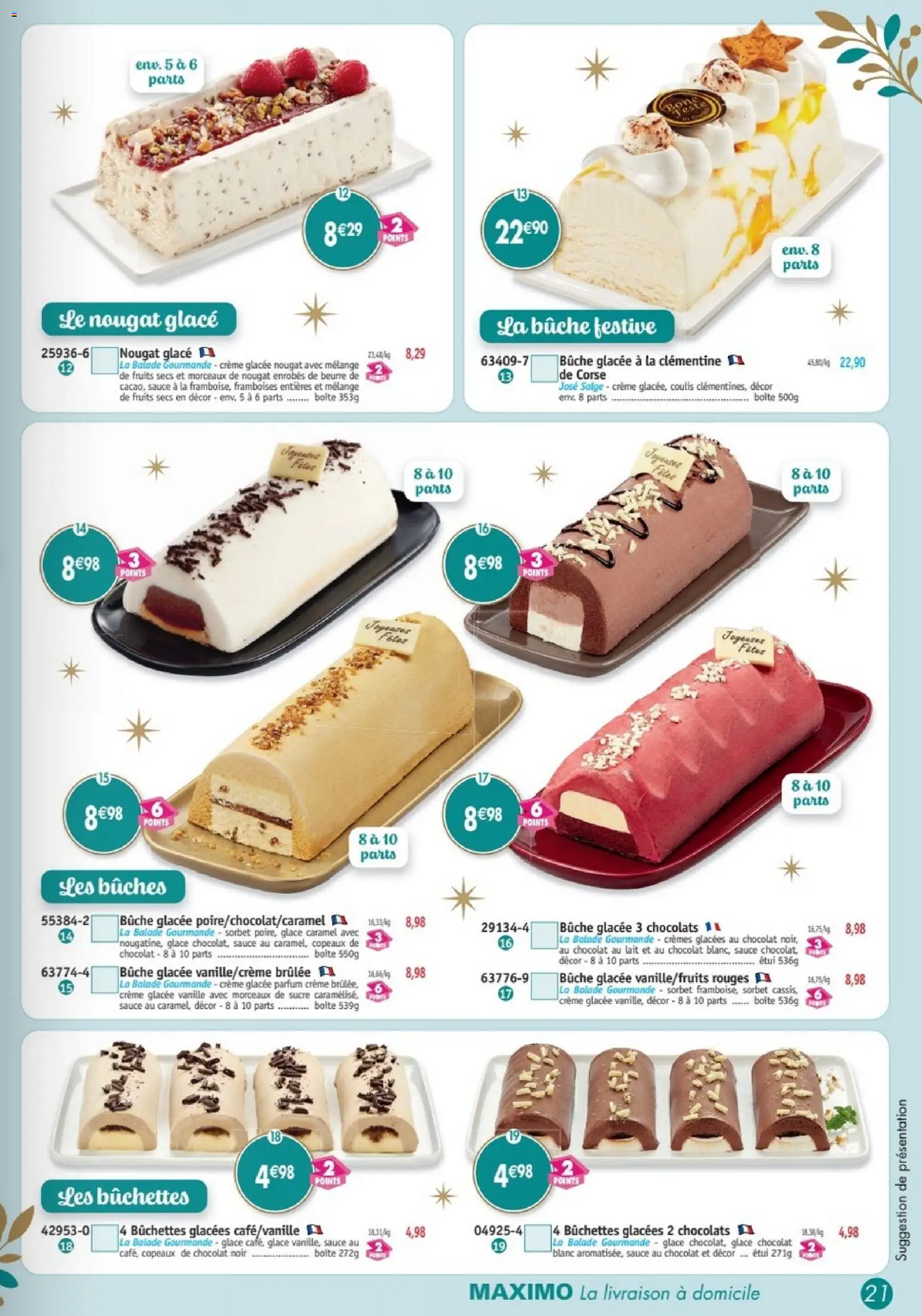 Prévisualisation de Maximo catalogue du magasin Maximo formulaire valide 26/10/2026 - Parfum, Chocolat, Lait, Crème, Clémentine, Nougat, Fruits secs, Étui