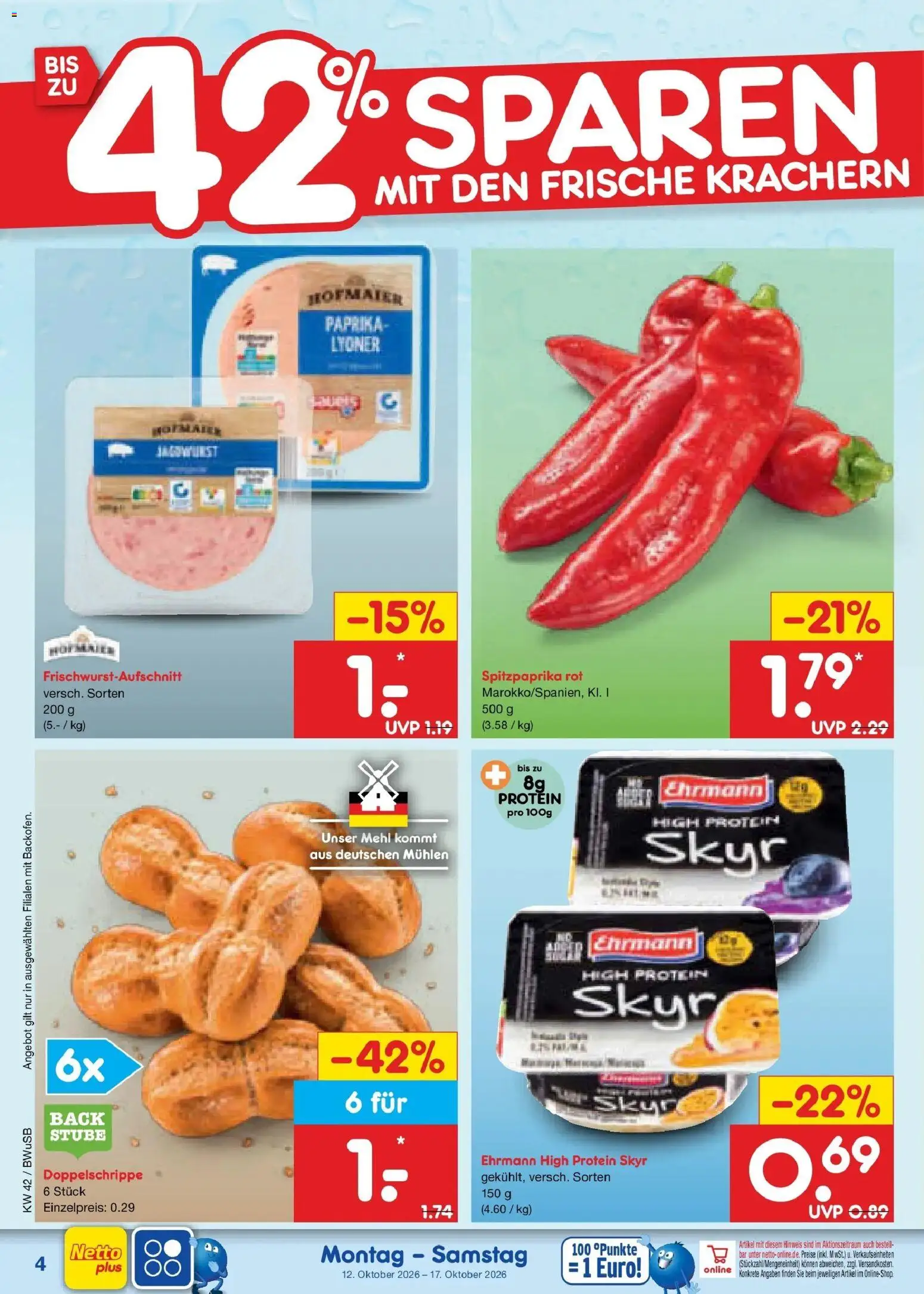 Vorschau von dem Prospekt des Geschäftes Netto Marken-Discount, gültig ab dem 12.10.2026 - Skyr, Paprika, Mehl