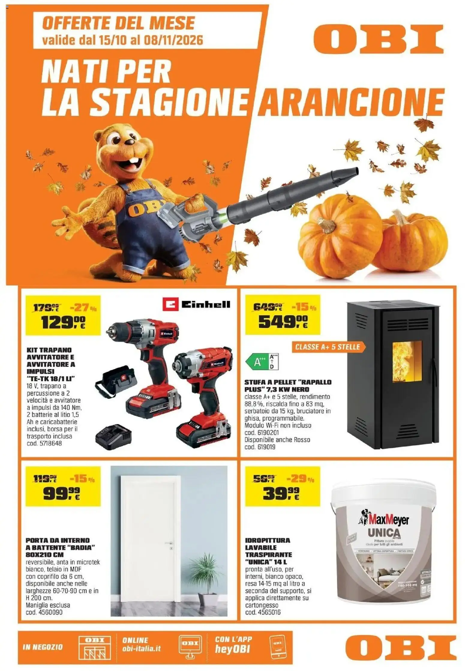 Volantino OBI valido da 15/10/2026 numero di pagina 1