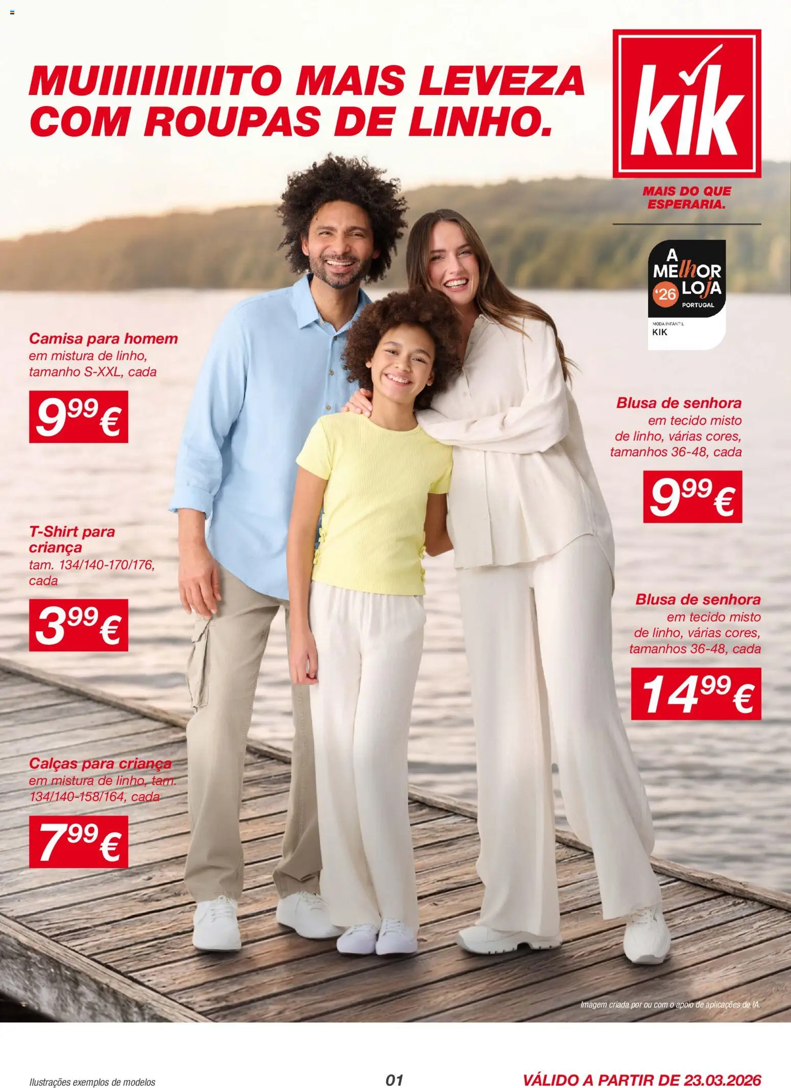 Pré-visualização do folheto da loja KIK válida a partir de 23/03/2026 - Roupas, Calças, Camisa, Blusa