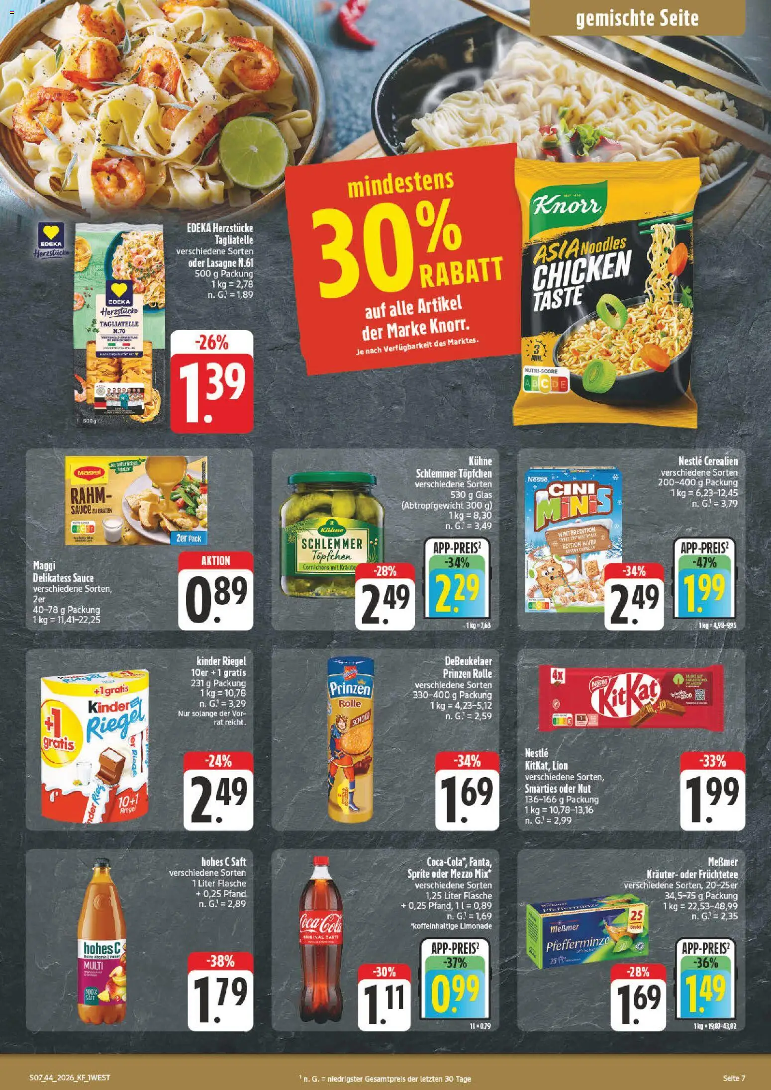 Vorschau von dem Prospekt des Geschäftes nah & gut, gültig ab dem 26.10.2026 - Coca cola, Maggi, Sprite, Knorr, Mezzo mix, Messmer, Saft, Hohes c