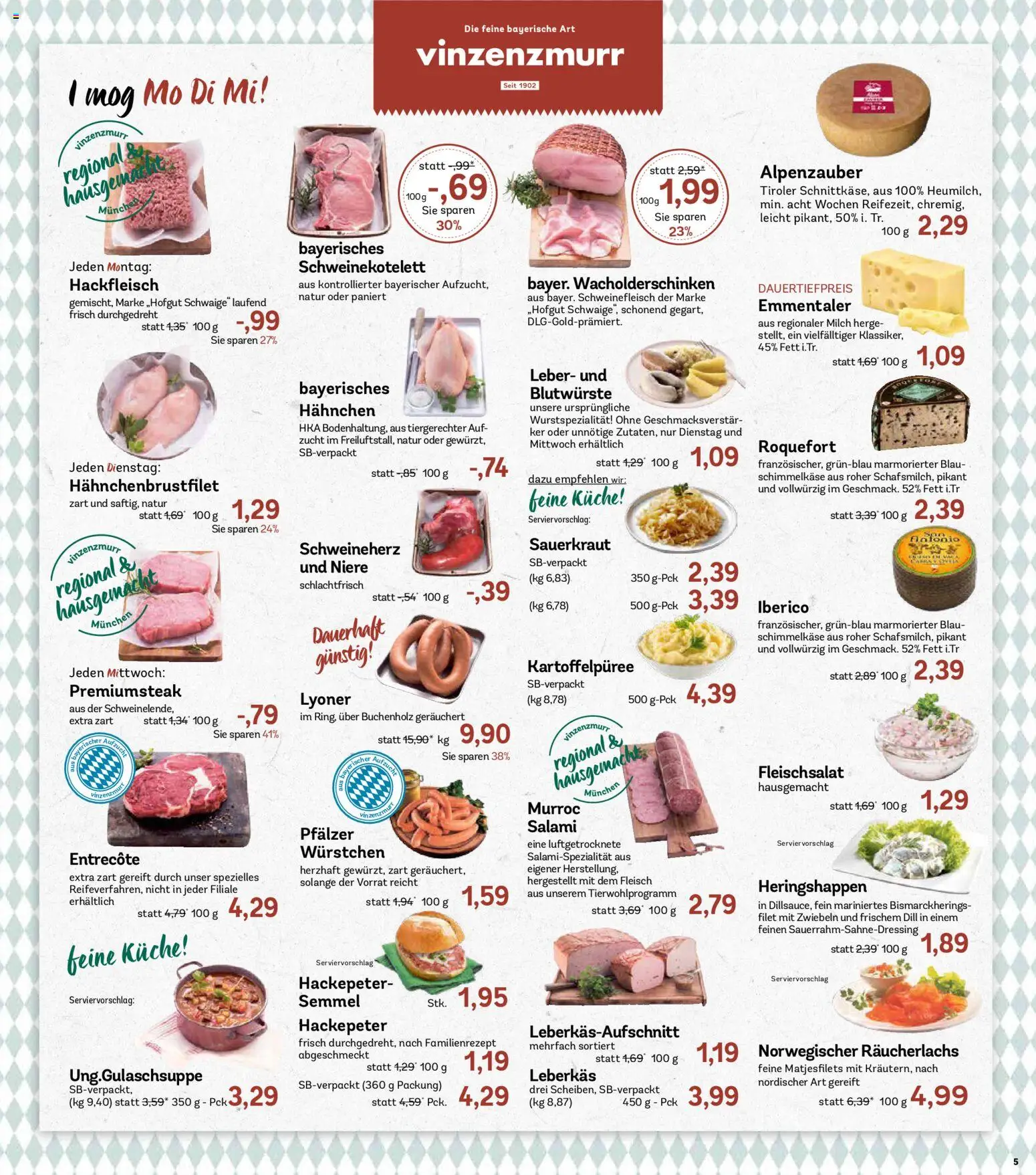 Vorschau von dem Prospekt des Geschäftes AEZ, gültig ab dem 02.11.2026 - Küche, Entrecote, Milch, Fleisch, Hackfleisch, Dill, Schweinefleisch, Hahnchen