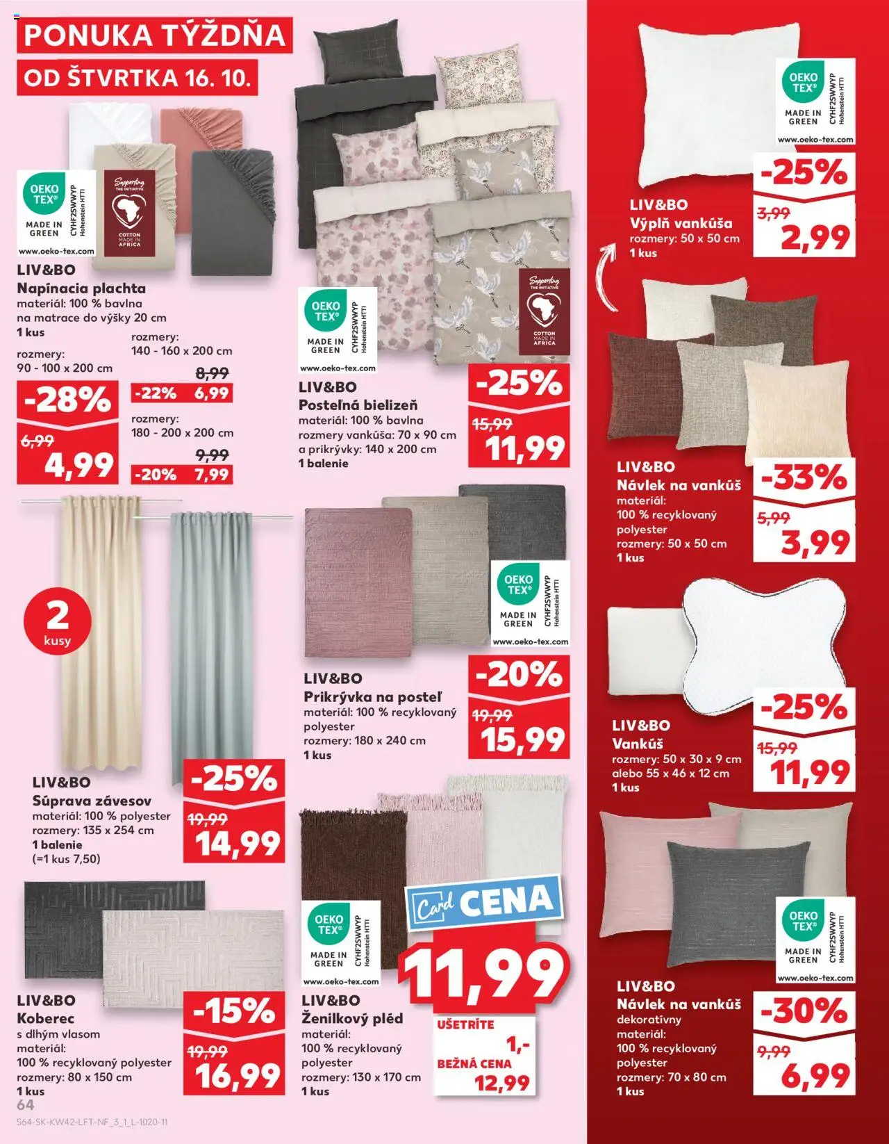 Náhľad Kaufland letáku platného od 16.10.2025 - Posteľ, Matrace, Koberec, Vankúš, Plachta, Prikrývka