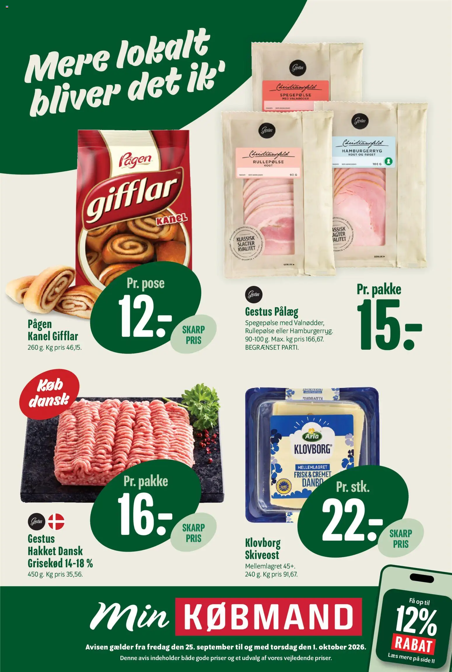 Eksempel på tilbudsavis Min Købmand - Tilbudsavis fra butik Min Købmand gyldig fra 25/09/2026