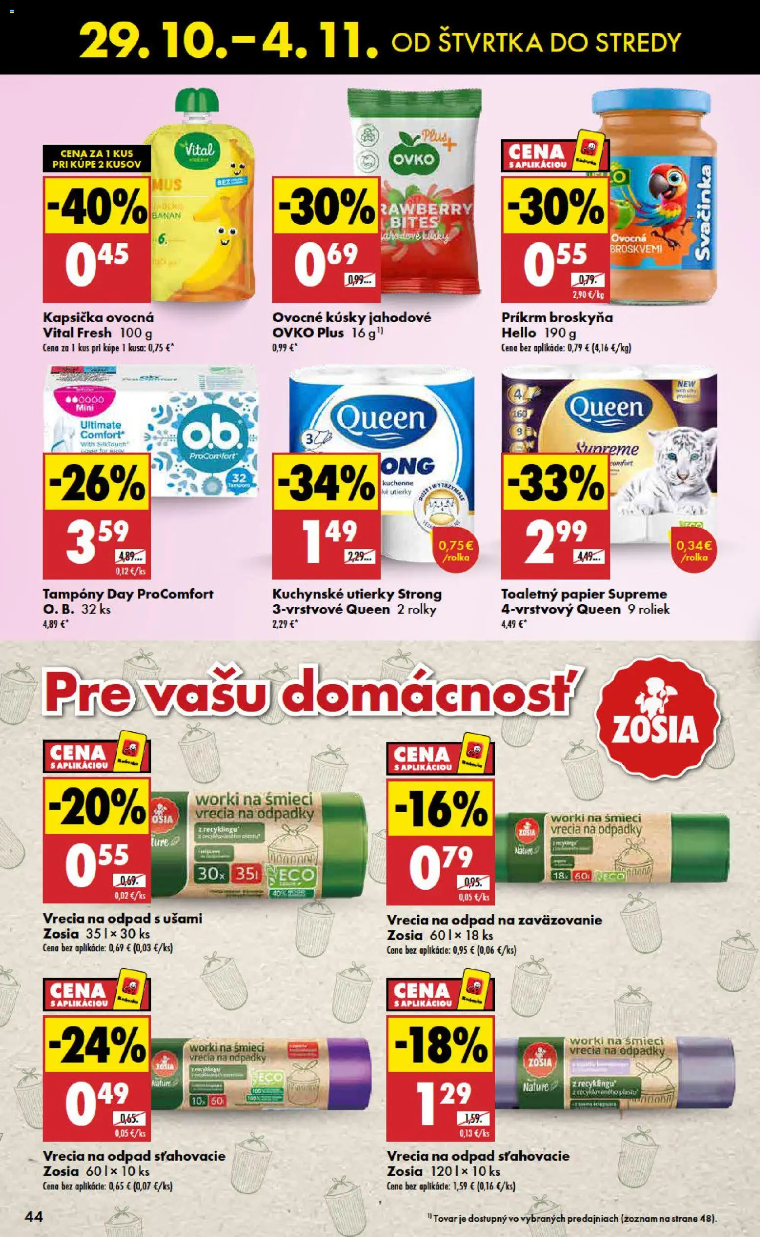 Náhľad Biedronka letáku platného od 29.10.2026 - Toaletný papier, Kuchynské utierky, Vrecia na odpadky, Utierky
