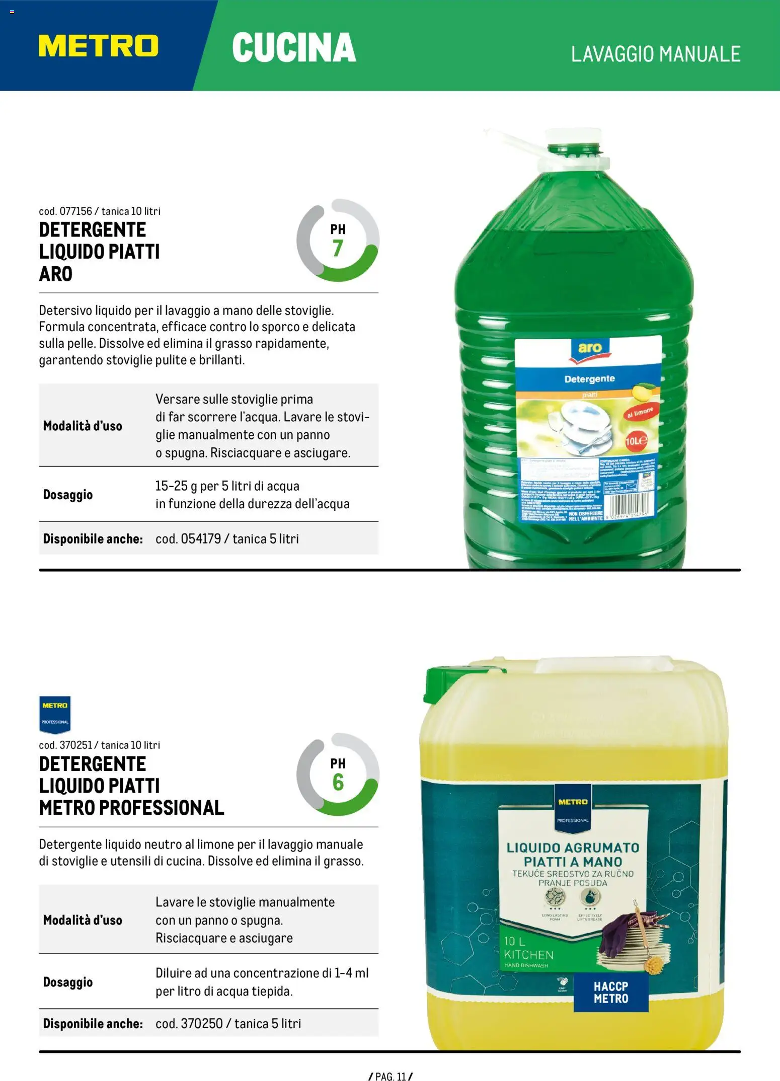 Anteprima dell'opuscolo Metro volantino Detergenza dal negozio Metro valido da 04/06/2026 - Acqua, Limone, Piatti, Detergente, Tanica